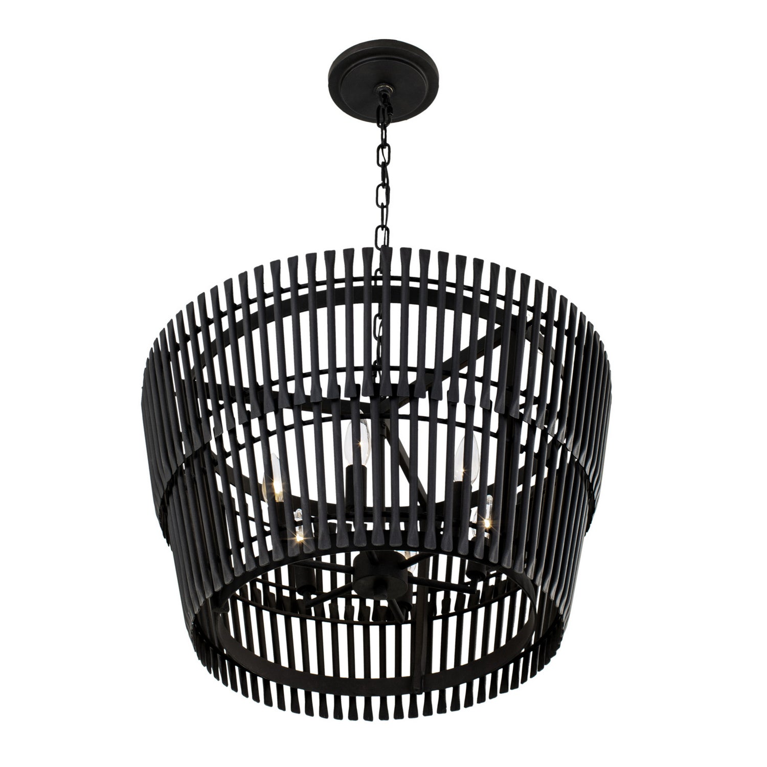 Varaluz - 355P06SCB - Six Light Pendant - Apollo - Carbon
