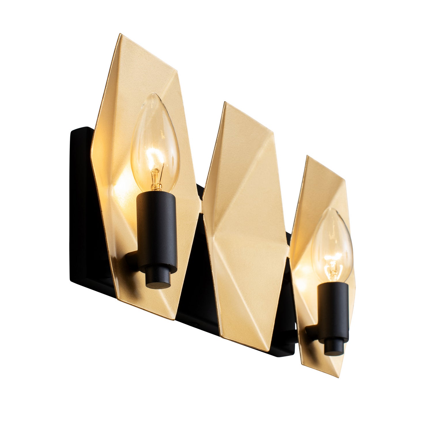Varaluz - 361B02MBFG - Two Light Bath - Malone - Matte Black/French Gold