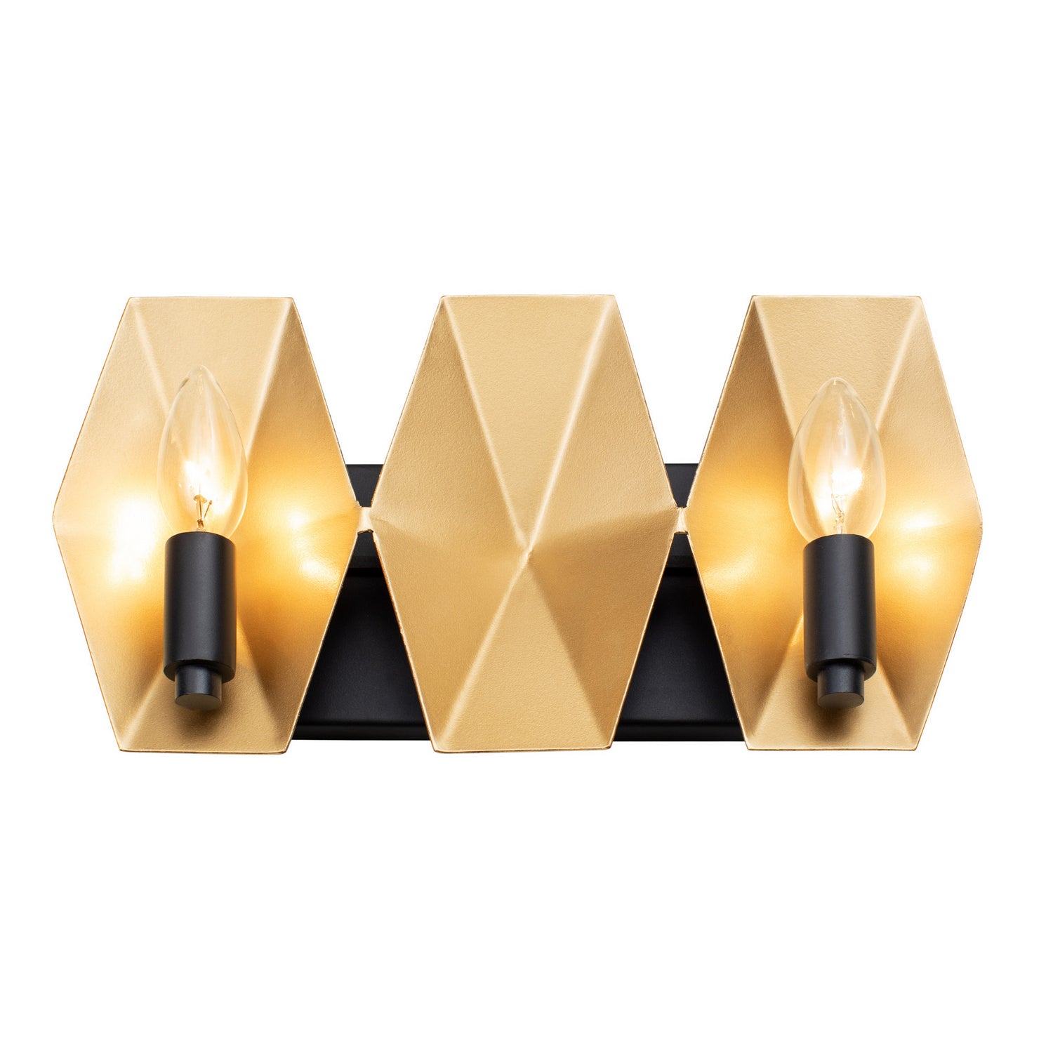 Varaluz - 361B02MBFG - Two Light Bath - Malone - Matte Black/French Gold