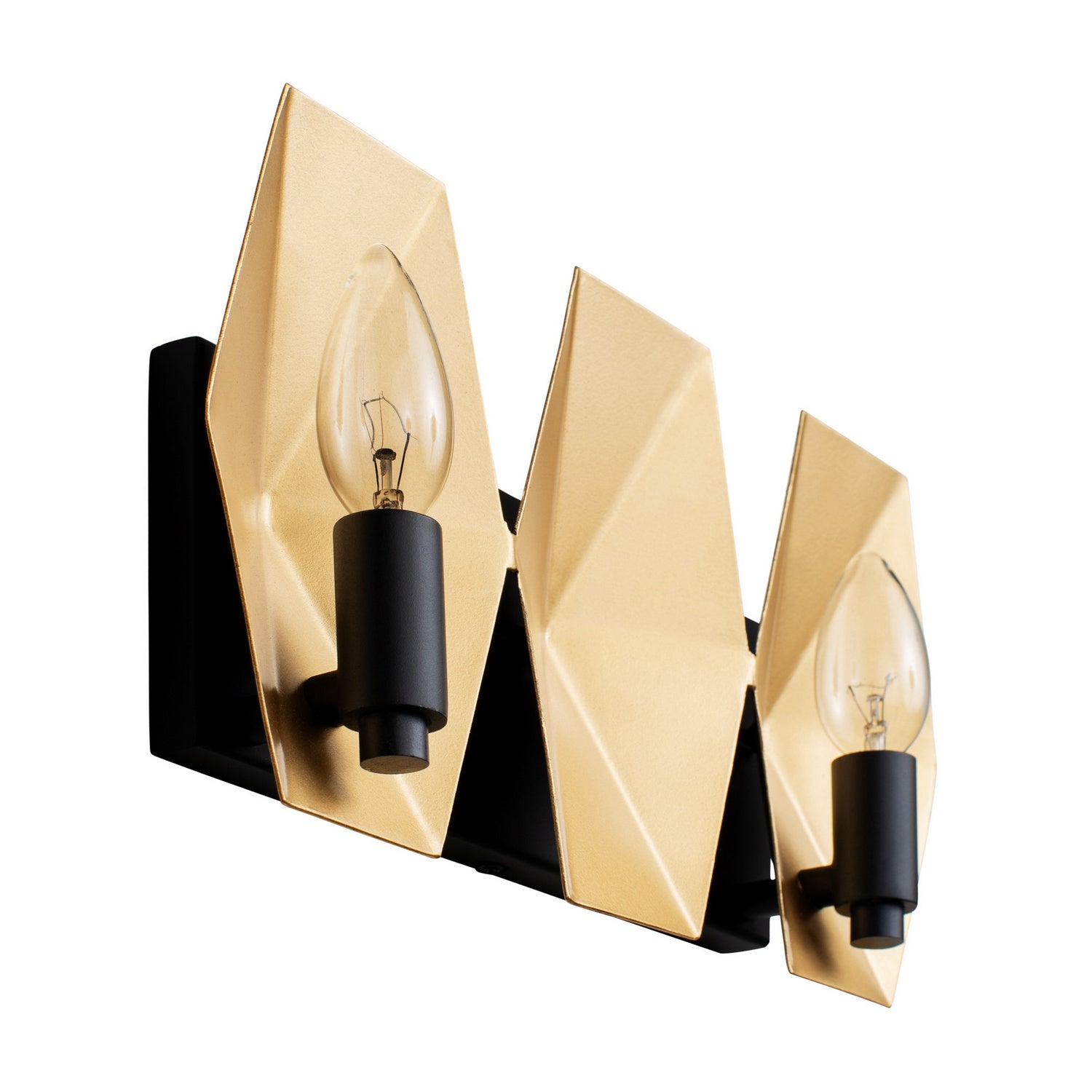 Varaluz - 361B02MBFG - Two Light Bath - Malone - Matte Black/French Gold