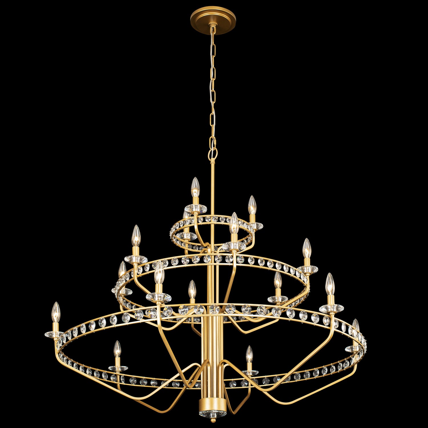Varaluz - 363C15AG - 15 Light Chandelier - Monroe - Antique Gold