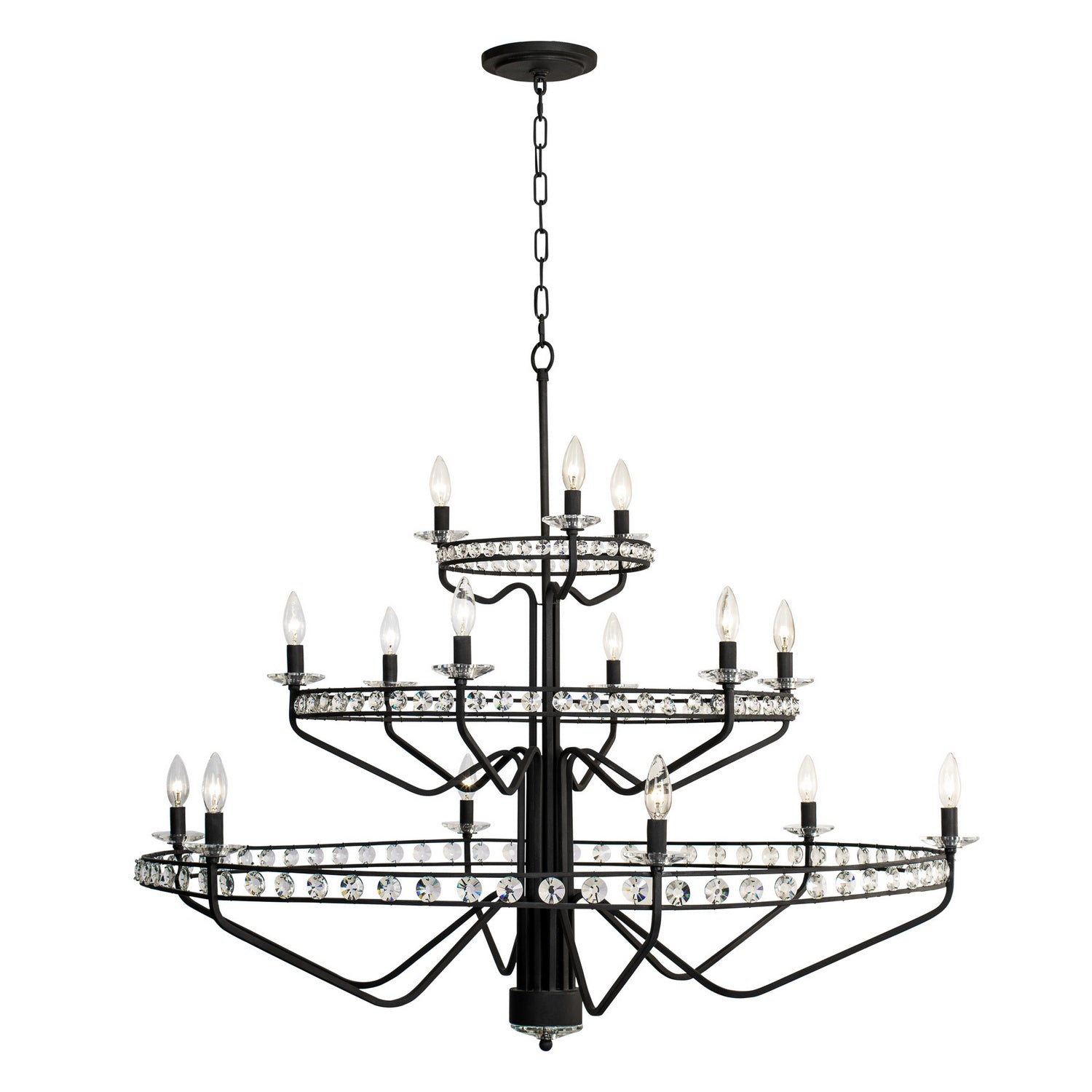 Varaluz - 363C15CB - 15 Light Chandelier - Monroe - Carbon