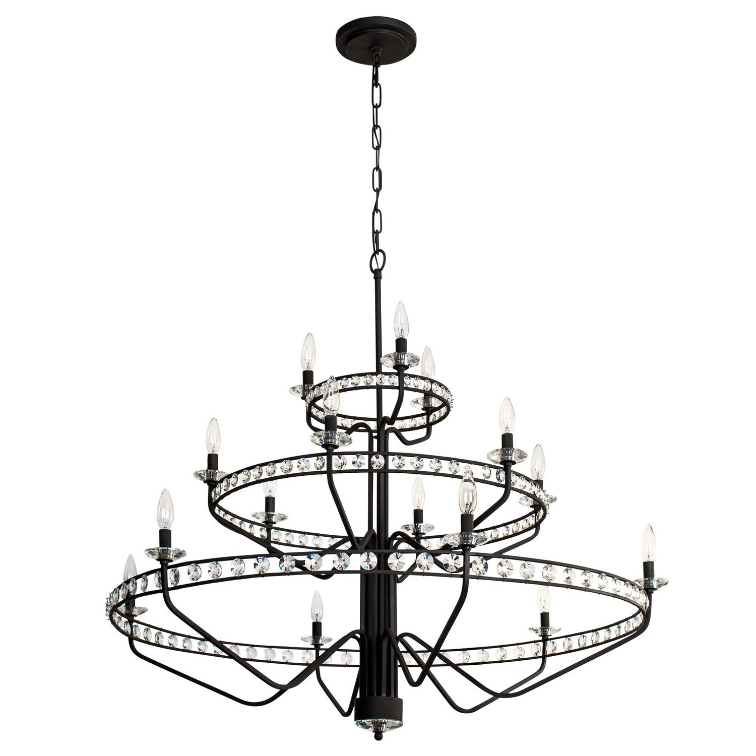 Varaluz - 363C15CB - 15 Light Chandelier - Monroe - Carbon