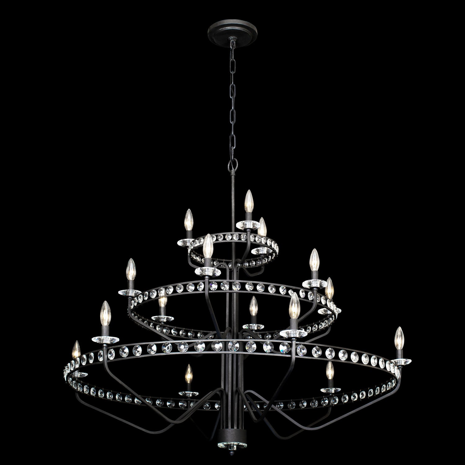Varaluz - 363C15CB - 15 Light Chandelier - Monroe - Carbon