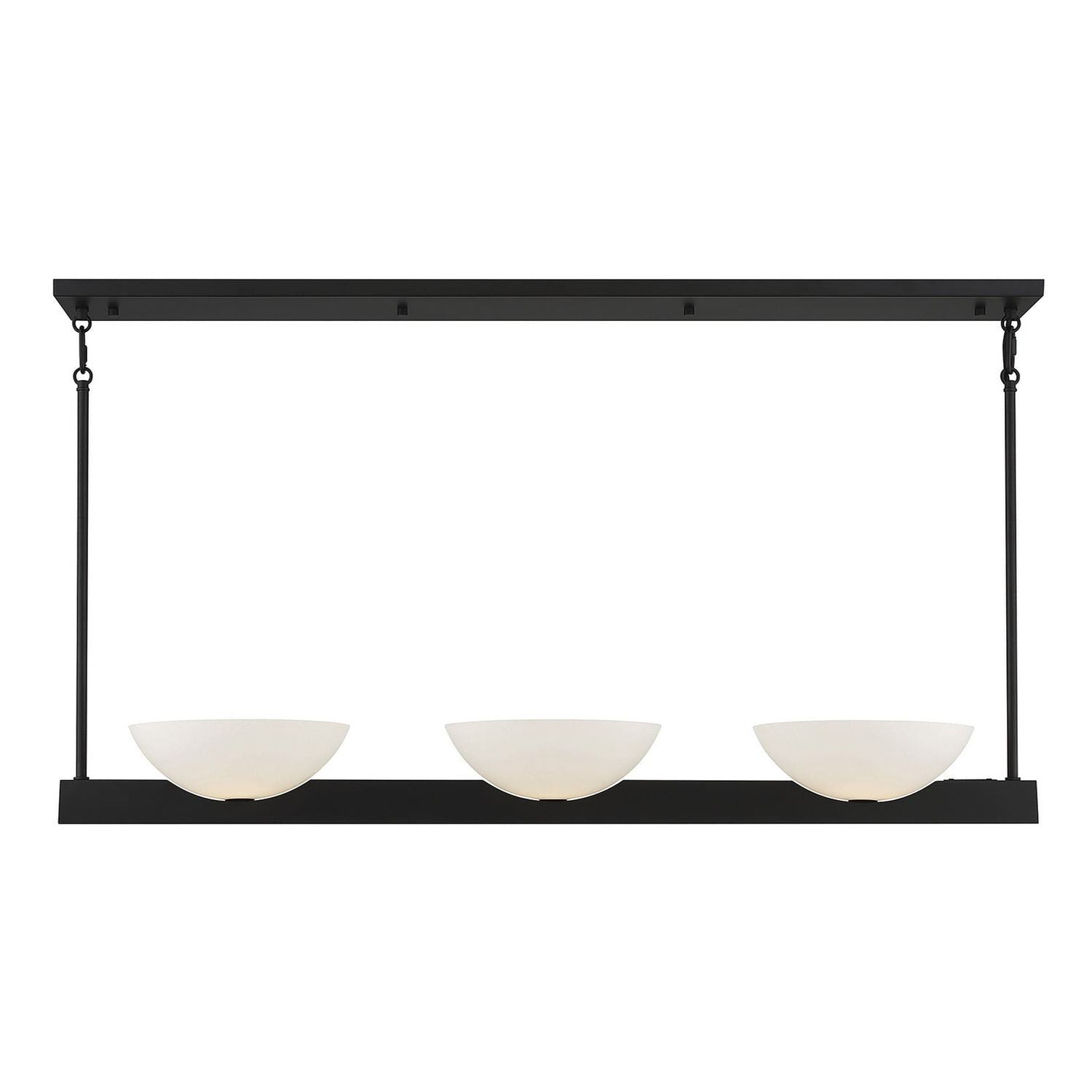 Savoy House - 1-1614-3-89 - Three Light Linear Chandelier - Fallon - Matte Black