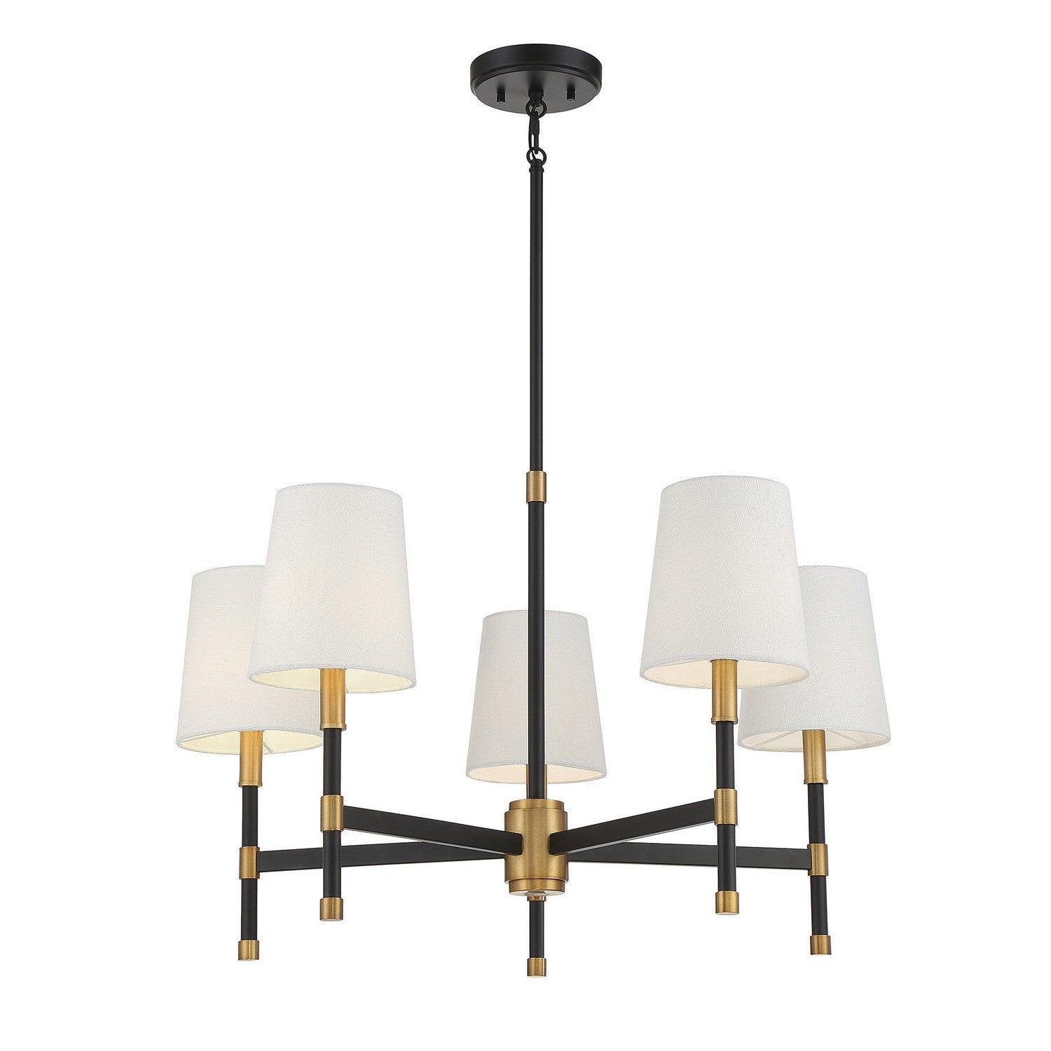 Savoy House - 1-1630-5-143 - Five Light Chandelier - Brody - Matte Black with Warm Brass