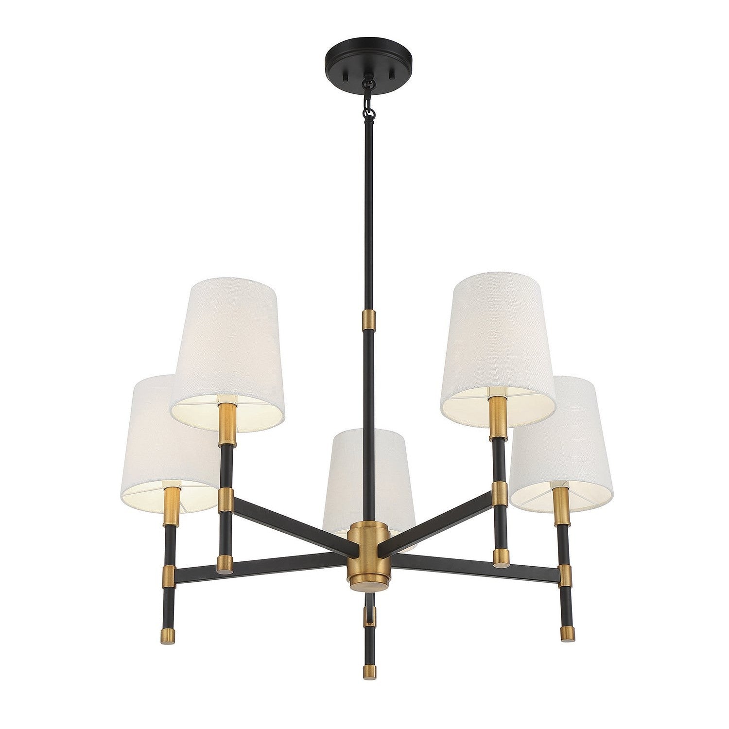 Savoy House - 1-1630-5-143 - Five Light Chandelier - Brody - Matte Black with Warm Brass