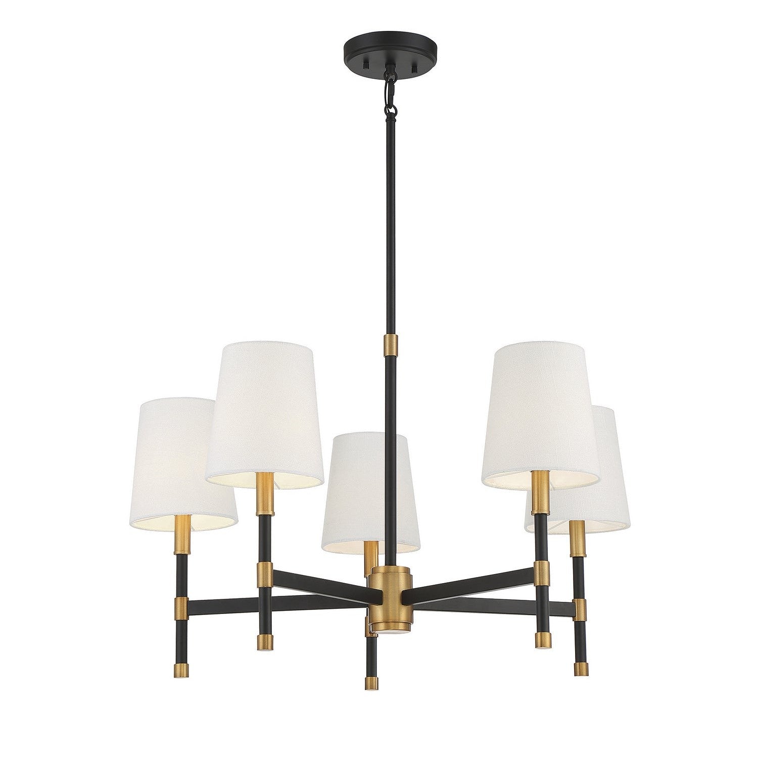 Savoy House - 1-1630-5-143 - Five Light Chandelier - Brody - Matte Black with Warm Brass