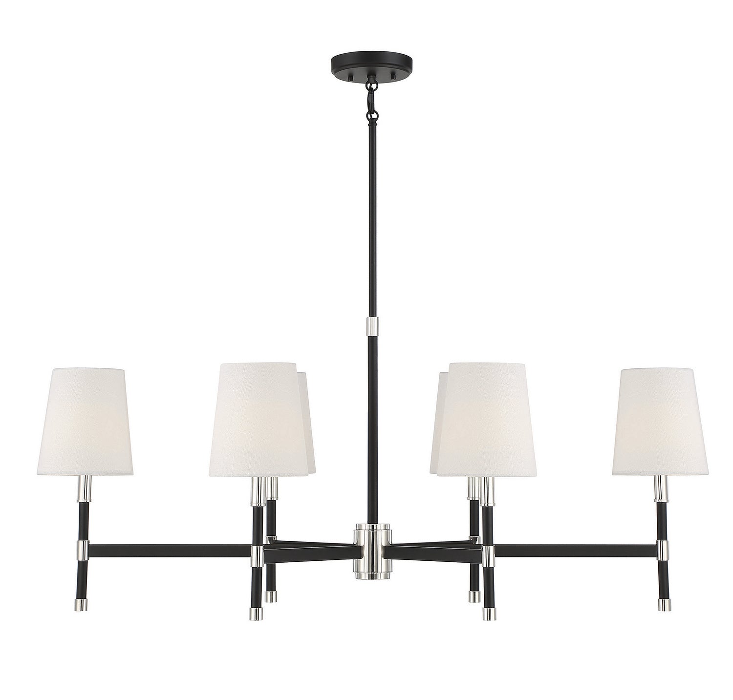 Savoy House - 1-1631-6-173 - Six Light Linear Chandelier - Brody - Matte Black with Polished Nickel Accents