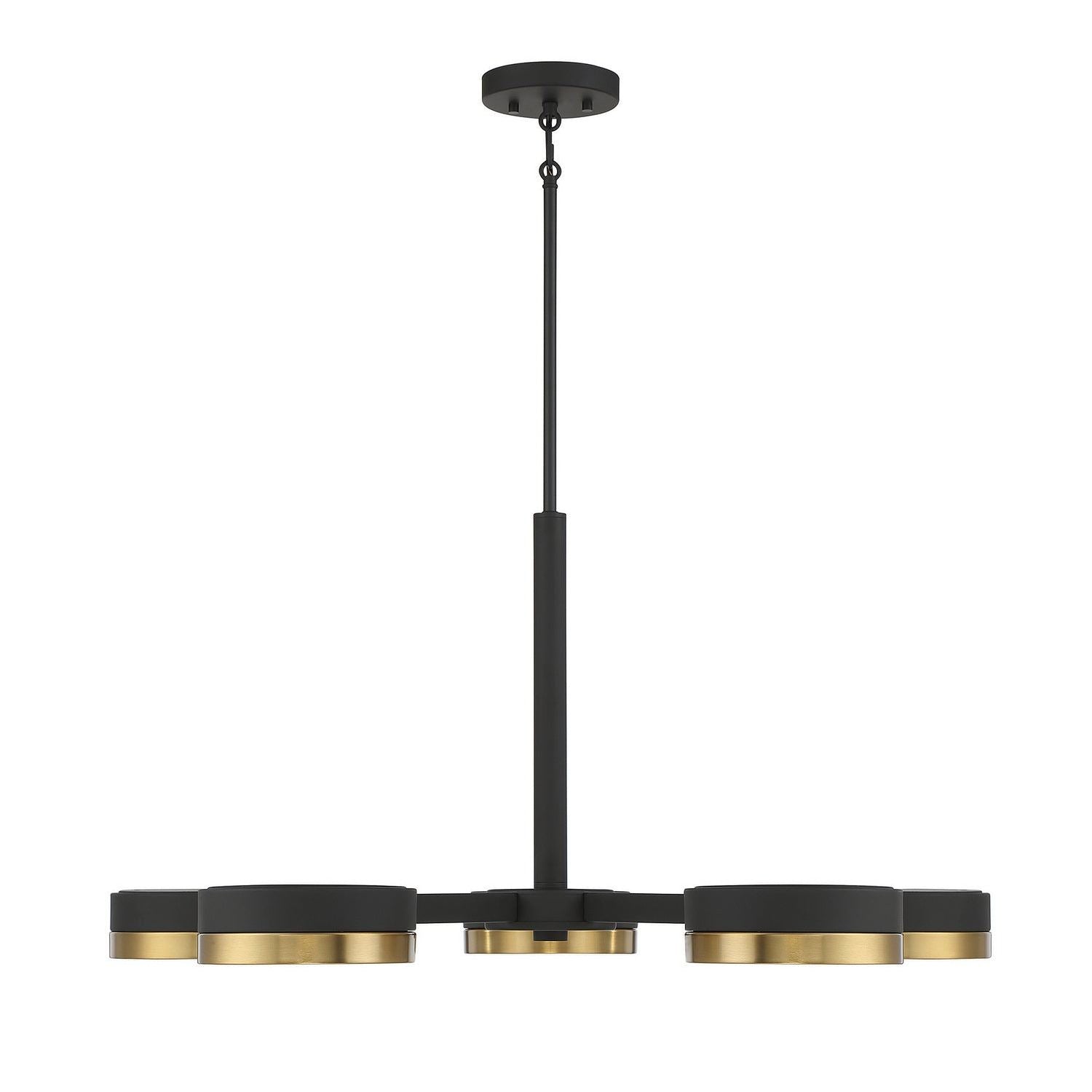Savoy House - 1-1635-5-143 - LED Chandelier - Ashor - Matte Black with Warm Brass