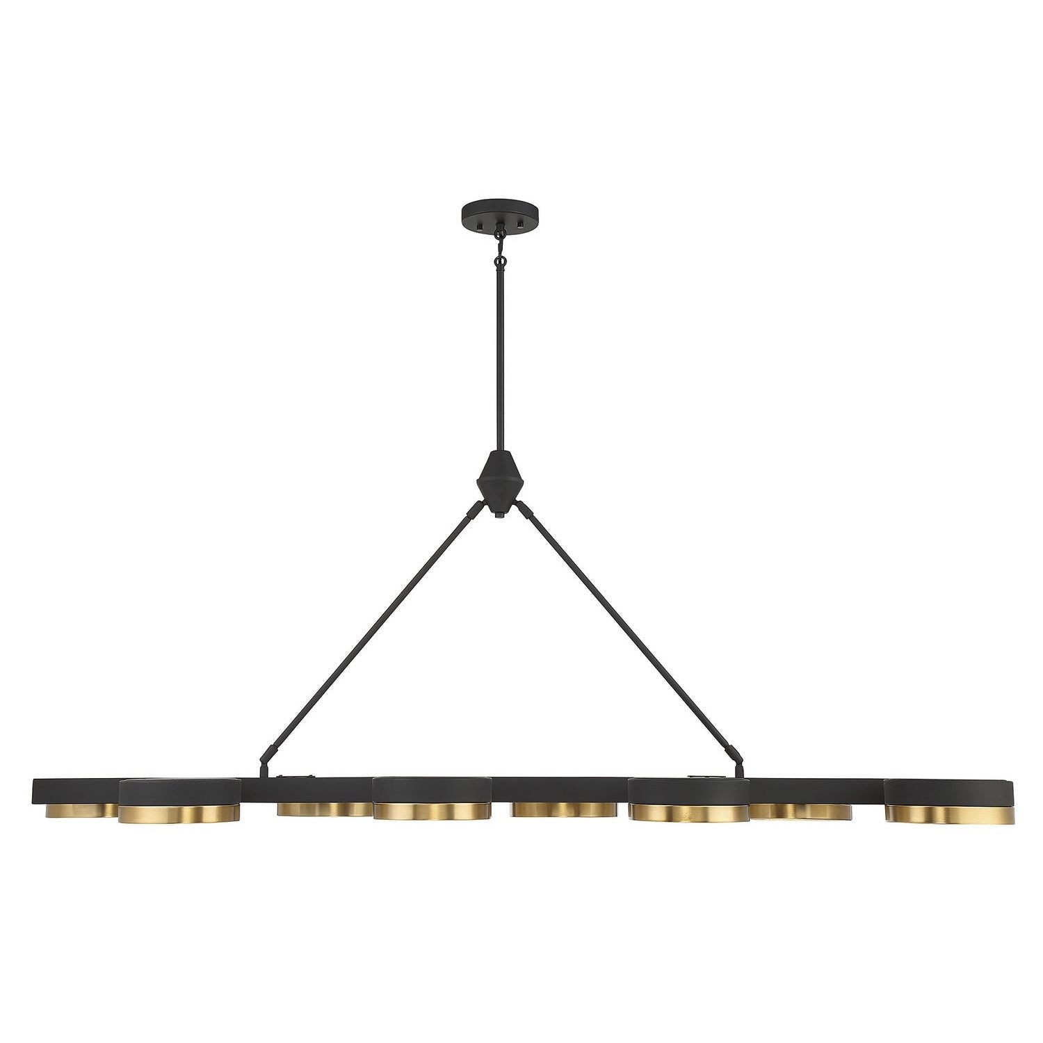 Savoy House - 1-1636-8-143 - LED Linear Chandelier - Ashor - Matte Black with Warm Brass