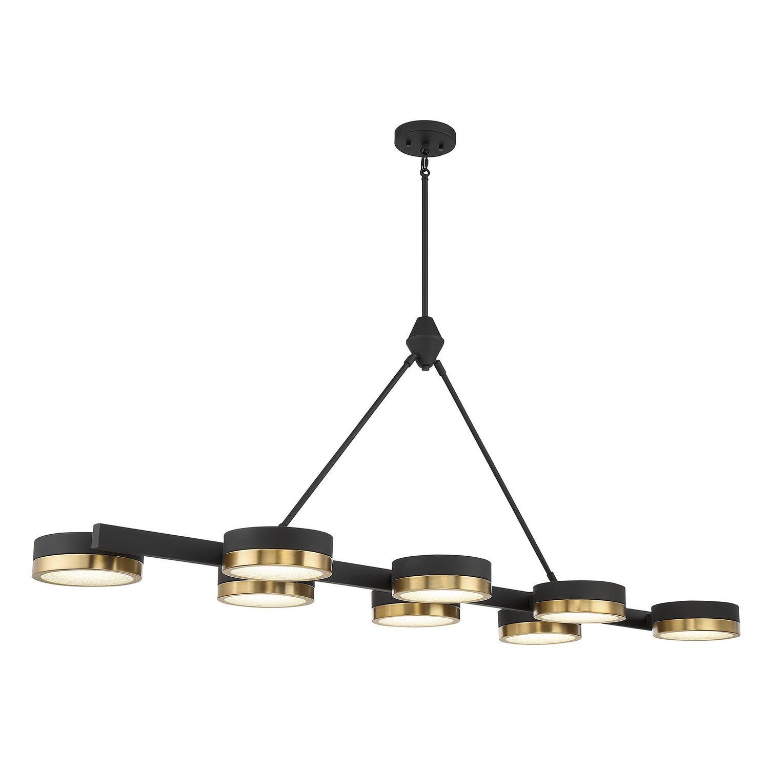 Savoy House - 1-1636-8-143 - LED Linear Chandelier - Ashor - Matte Black with Warm Brass