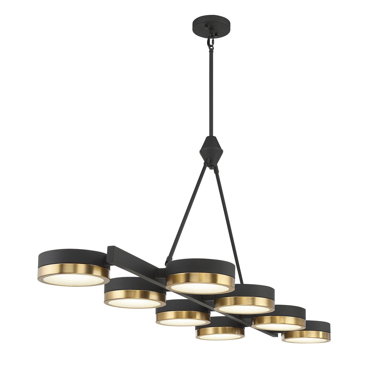 Savoy House - 1-1636-8-143 - LED Linear Chandelier - Ashor - Matte Black with Warm Brass