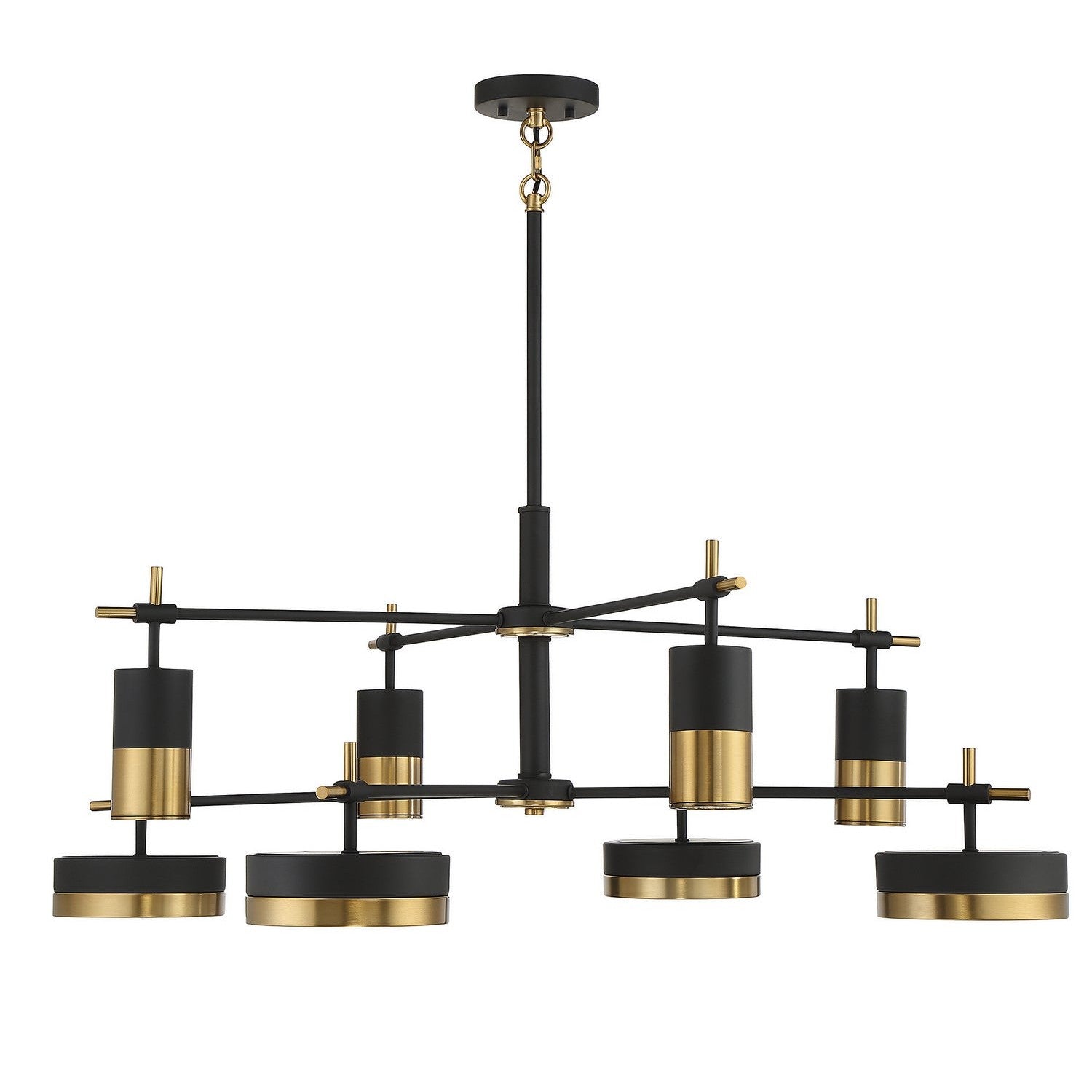 Savoy House - 1-1637-8-143 - LED Chandelier - Ashor - Matte Black with Warm Brass Accents