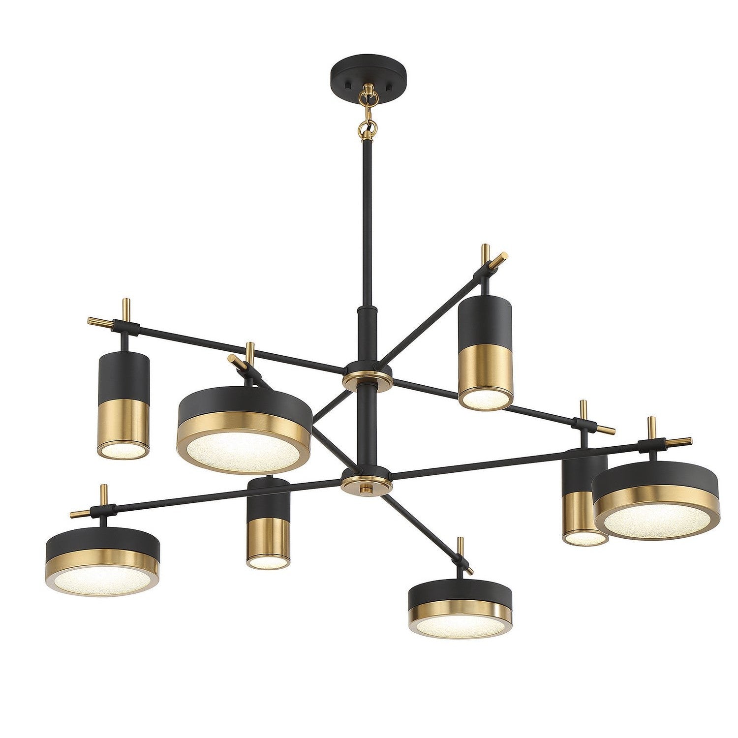 Savoy House - 1-1637-8-143 - LED Chandelier - Ashor - Matte Black with Warm Brass Accents