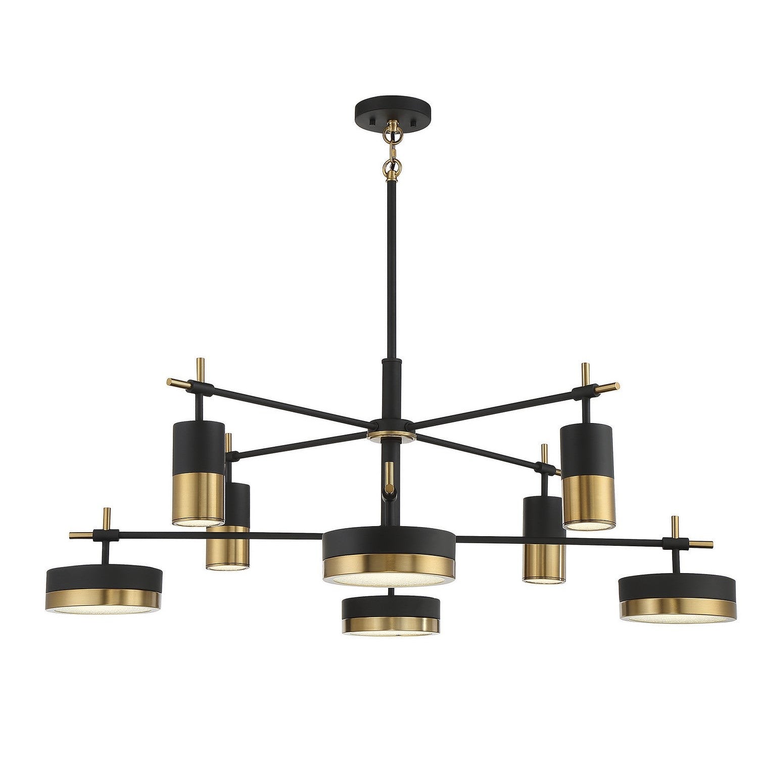 Savoy House - 1-1637-8-143 - LED Chandelier - Ashor - Matte Black with Warm Brass Accents