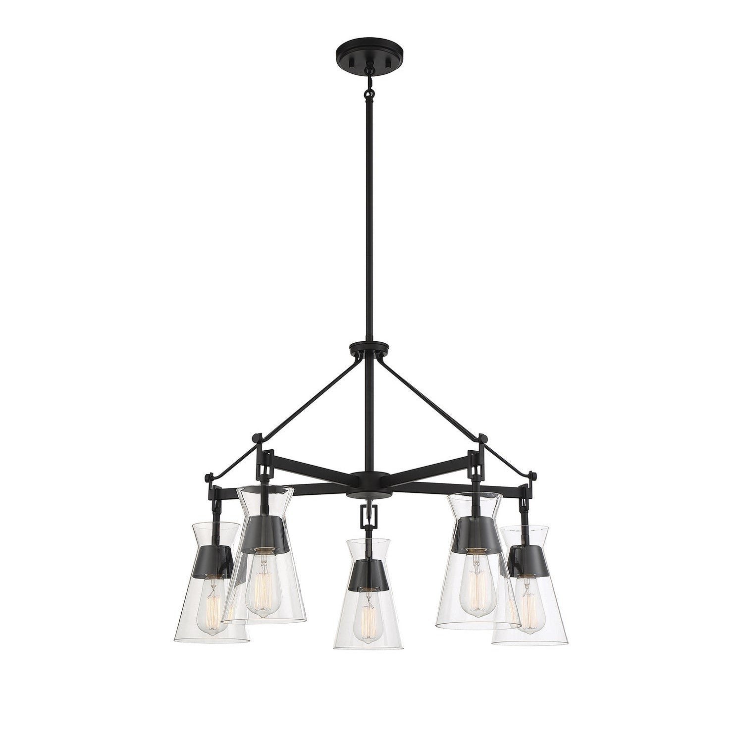 Savoy House - 1-1832-5-89 - Five Light Chandelier - Lakewood - Matte Black