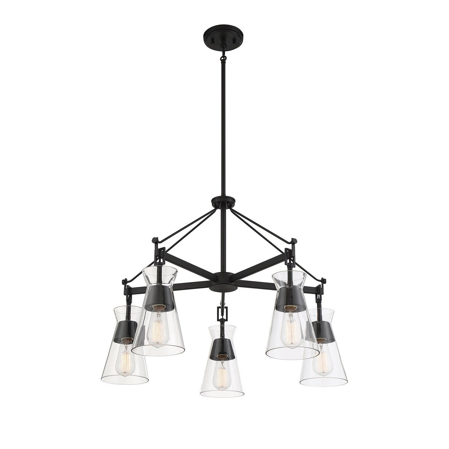 Savoy House - 1-1832-5-89 - Five Light Chandelier - Lakewood - Matte Black