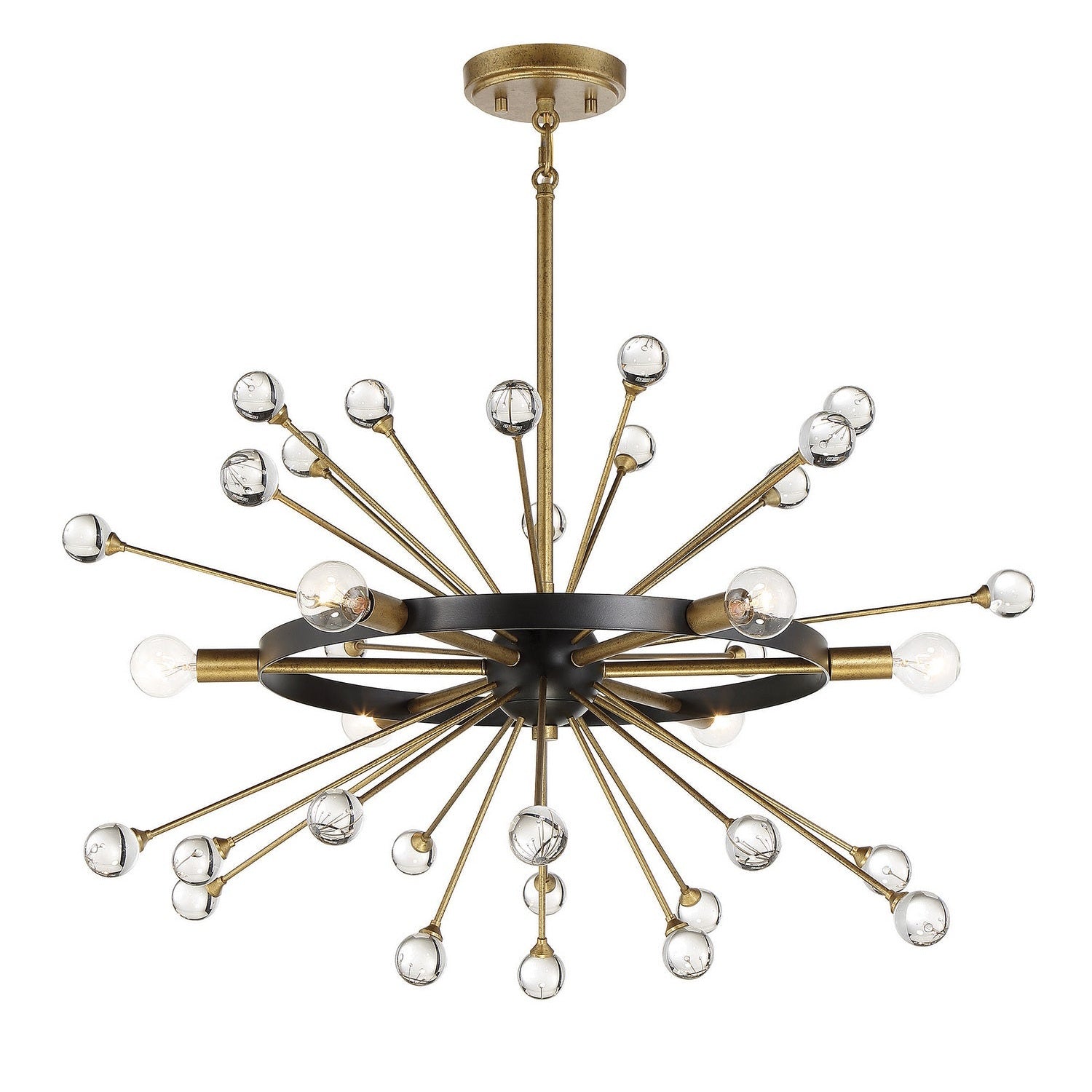 Savoy House - 1-1857-6-62 - Six Light Chandelier - Ariel - Como Black with Gold