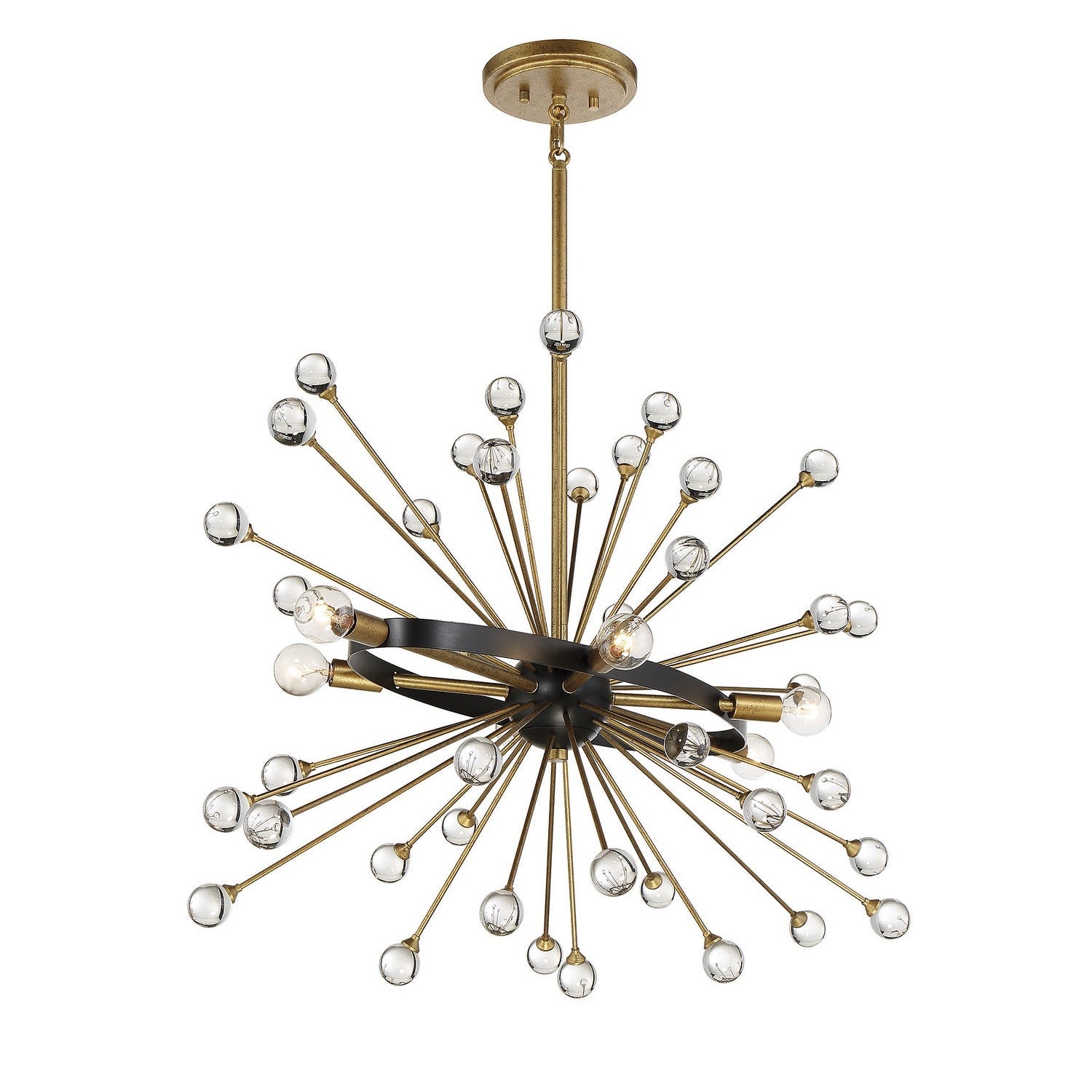 Savoy House - 1-1858-6-62 - Six Light Chandelier - Ariel - Como Black with Gold