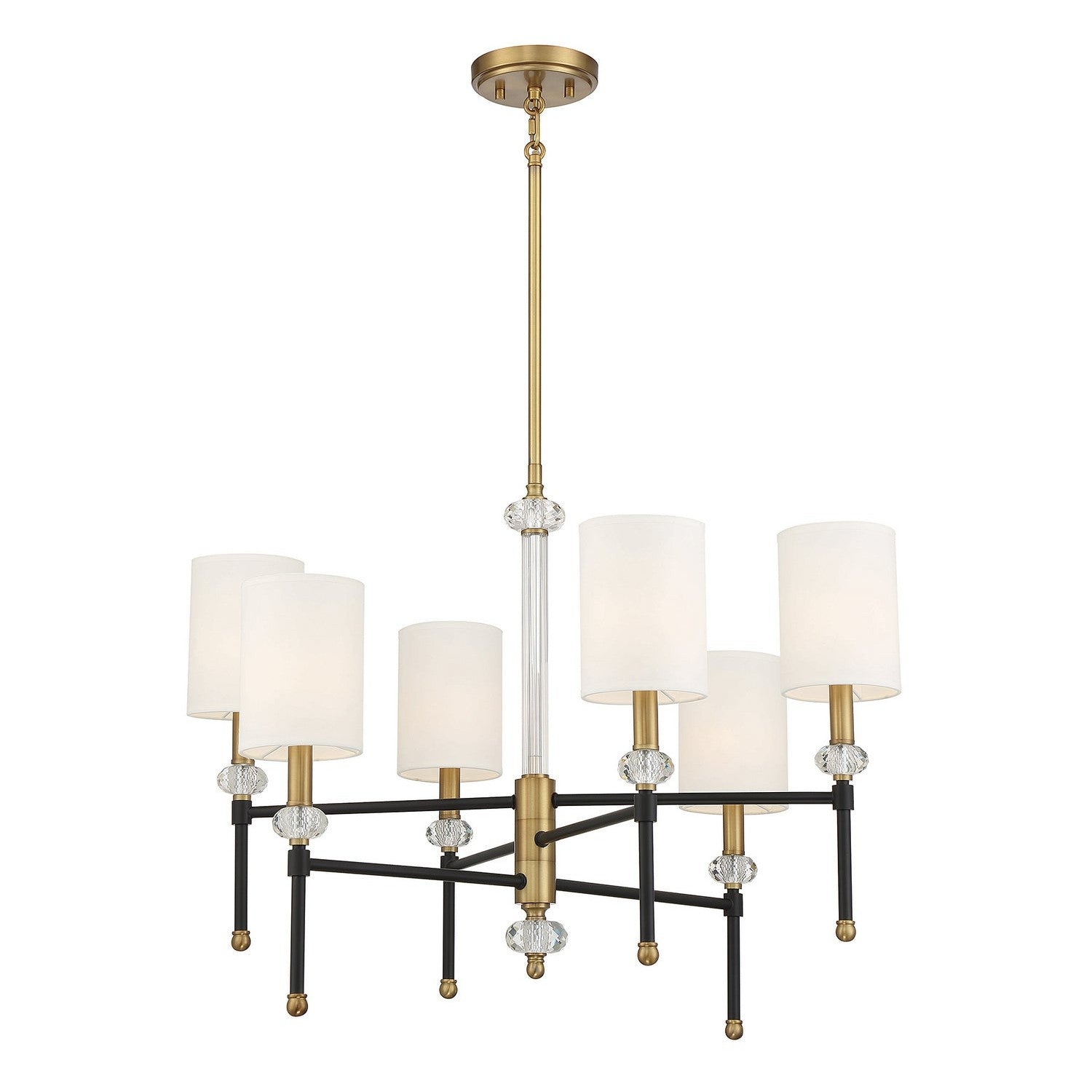 Savoy House - 1-1887-6-143 - Six Light Chandelier - Tivoli - Matte Black with Warm Brass