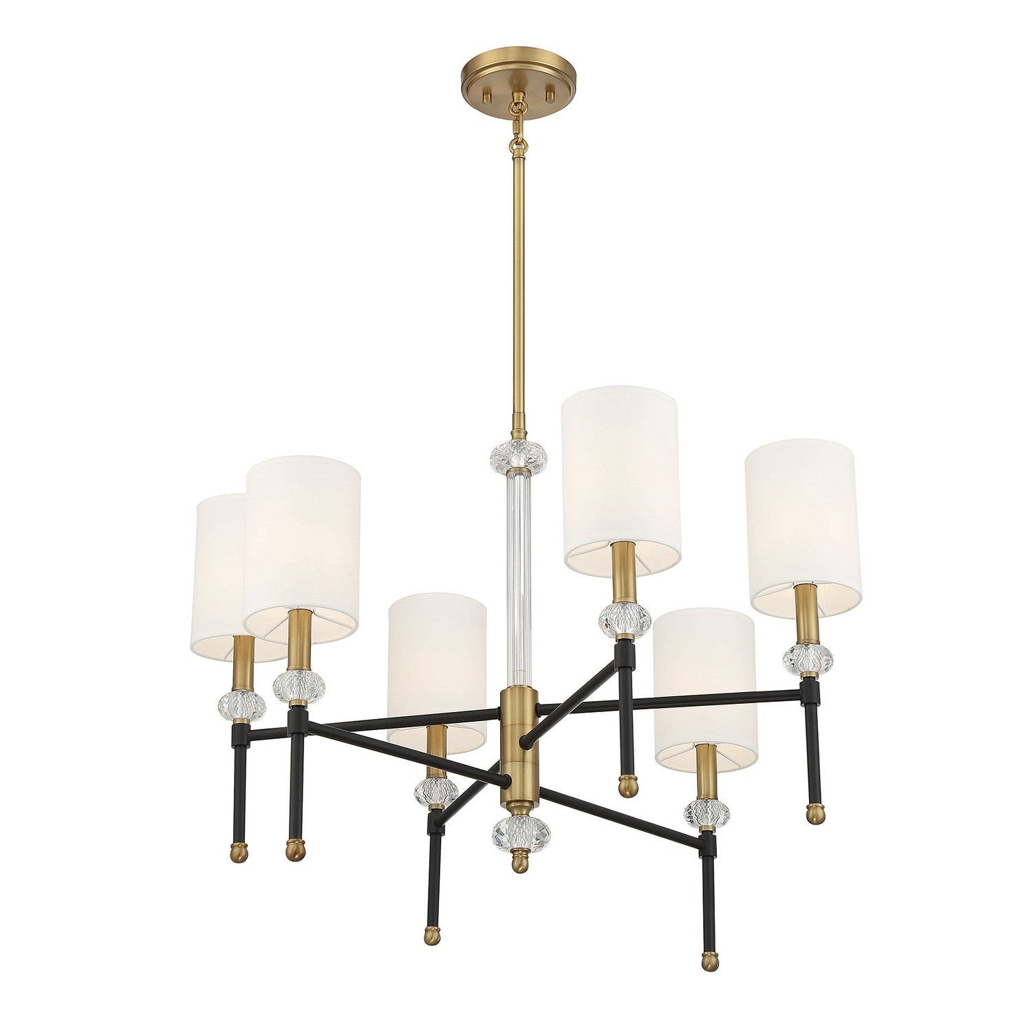 Savoy House - 1-1887-6-143 - Six Light Chandelier - Tivoli - Matte Black with Warm Brass