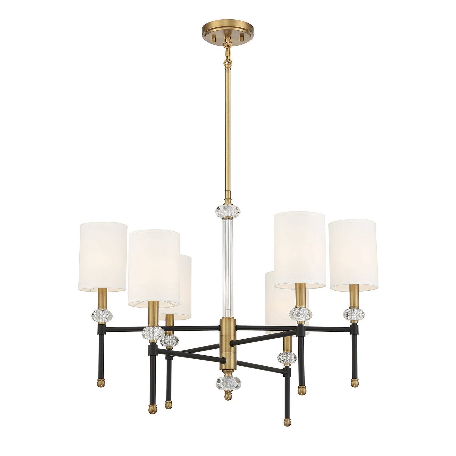 Savoy House - 1-1887-6-143 - Six Light Chandelier - Tivoli - Matte Black with Warm Brass