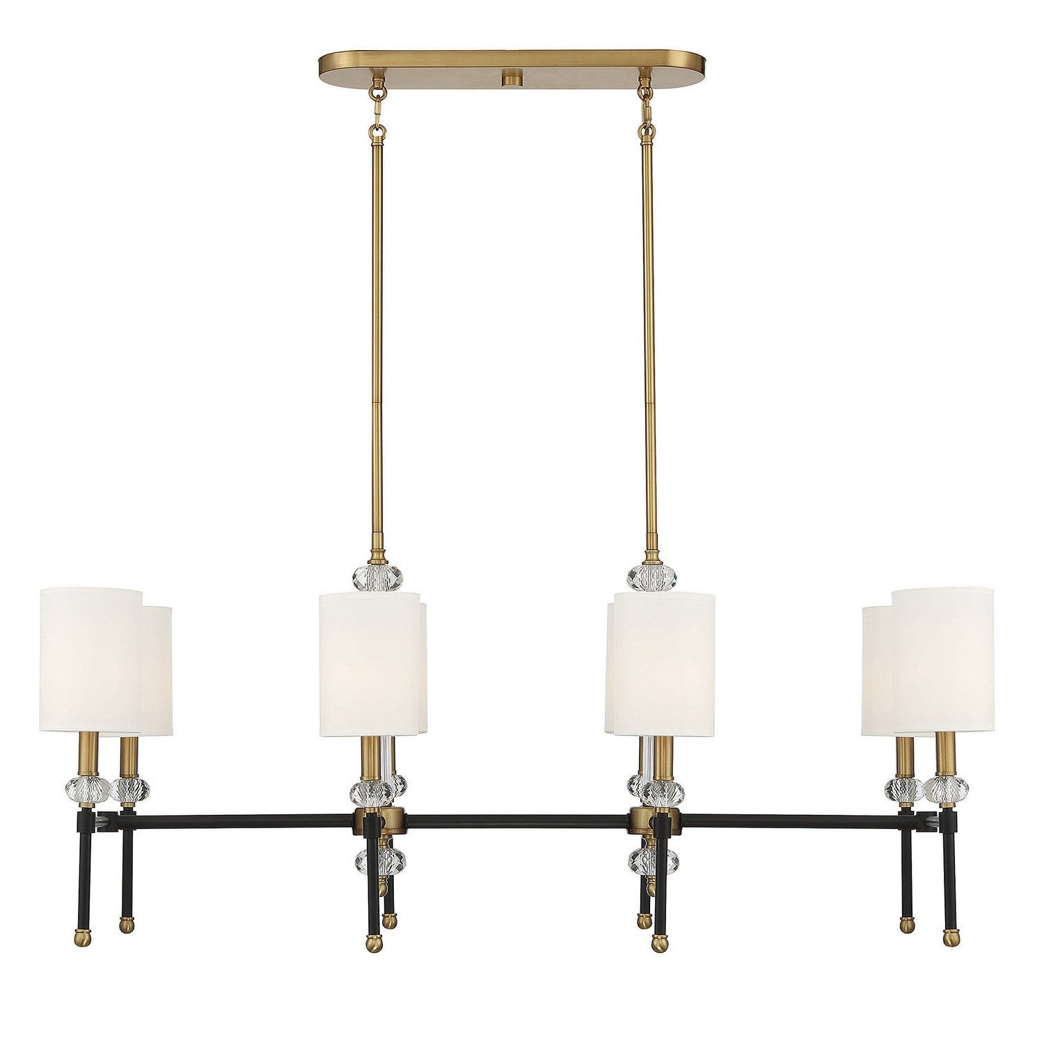 Savoy House - 1-1889-8-143 - Eight Light Linear Chandelier - Tivoli - Matte Black with Warm Brass