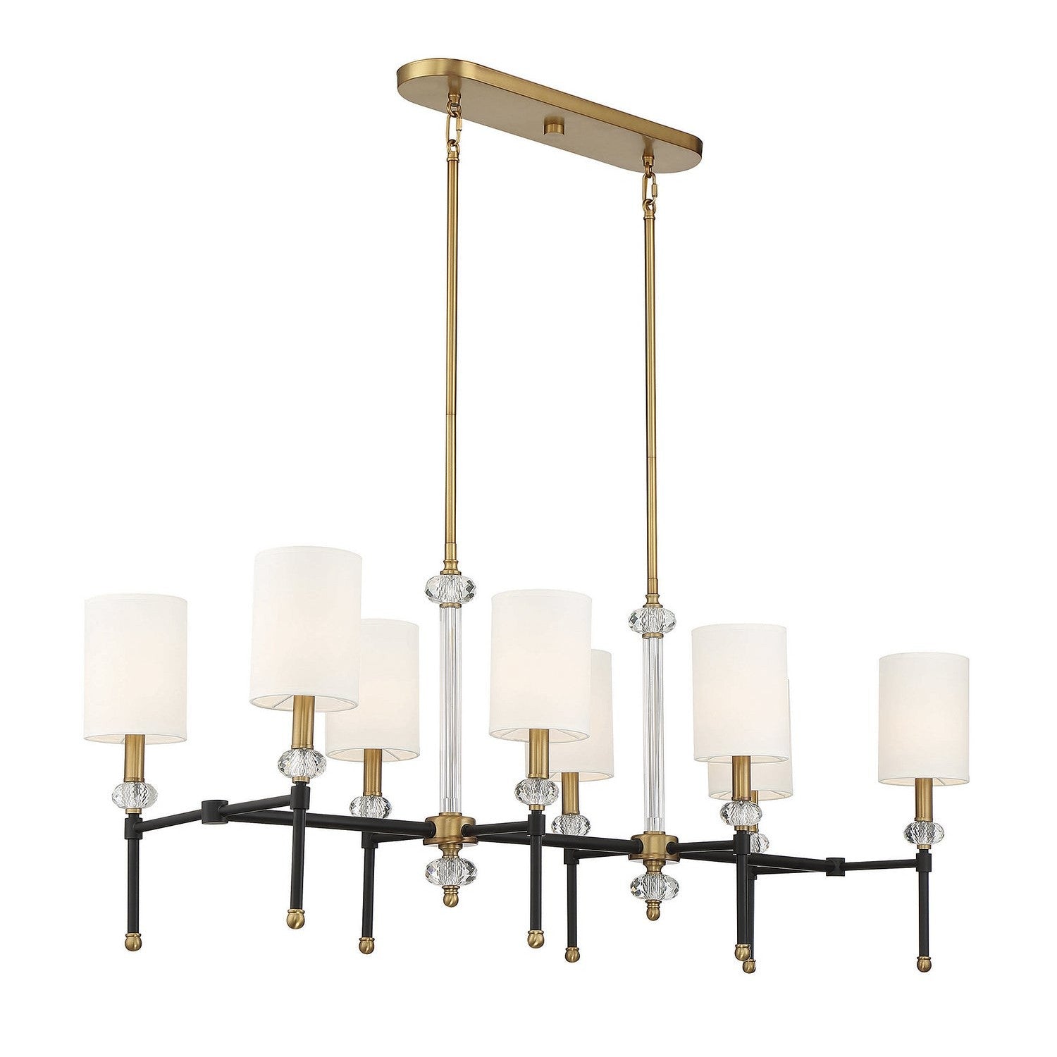 Savoy House - 1-1889-8-143 - Eight Light Linear Chandelier - Tivoli - Matte Black with Warm Brass