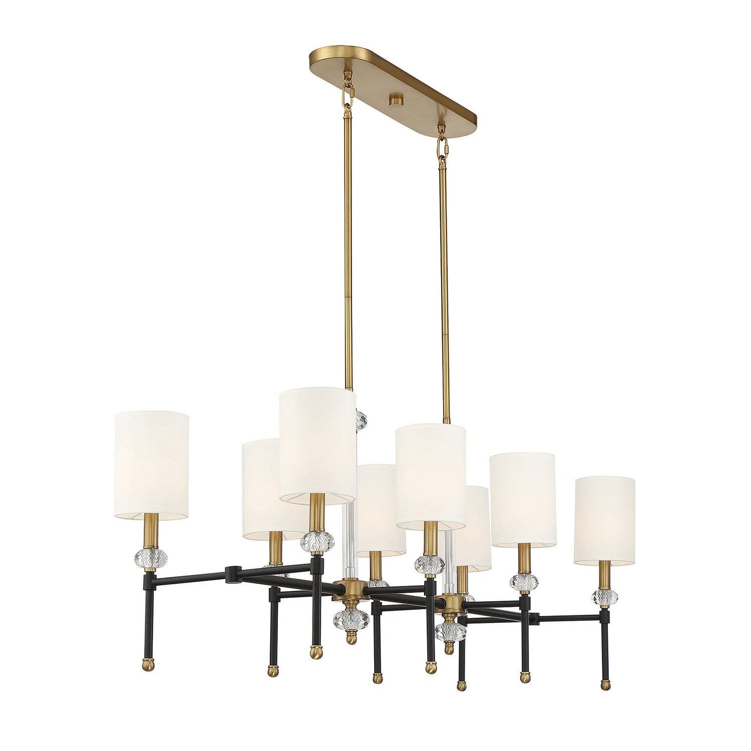 Savoy House - 1-1889-8-143 - Eight Light Linear Chandelier - Tivoli - Matte Black with Warm Brass