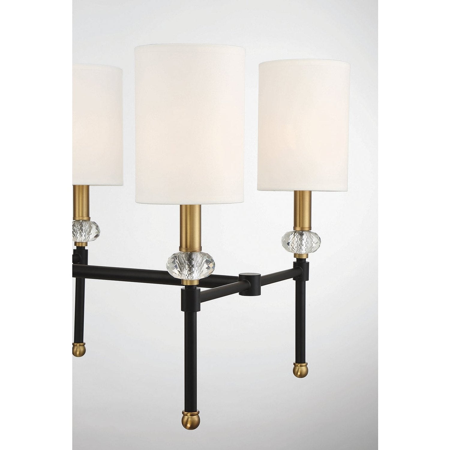 Savoy House - 1-1889-8-143 - Eight Light Linear Chandelier - Tivoli - Matte Black with Warm Brass