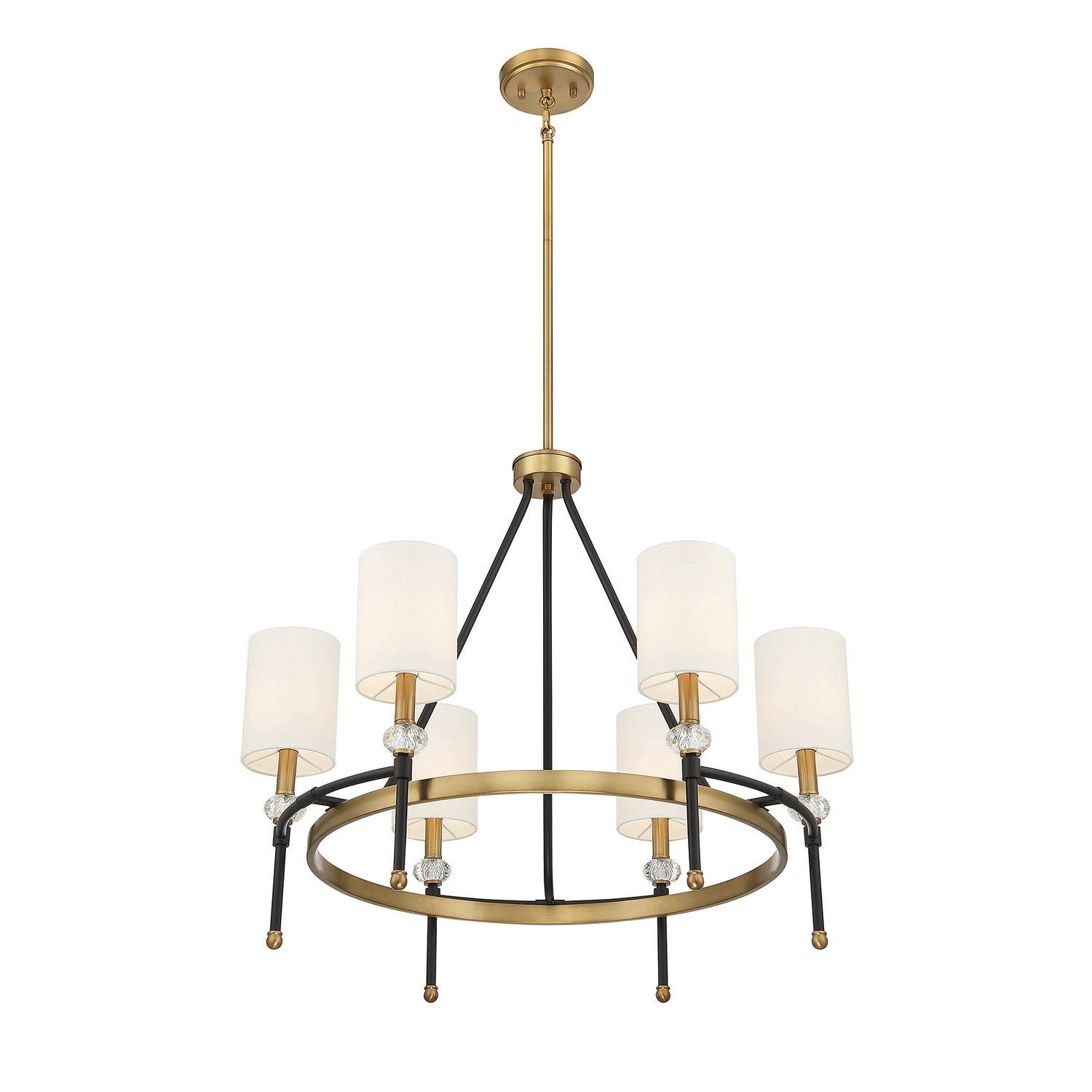 Savoy House - 1-1893-6-143 - Six Light Chandelier - Tivoli - Matte Black with Warm Brass