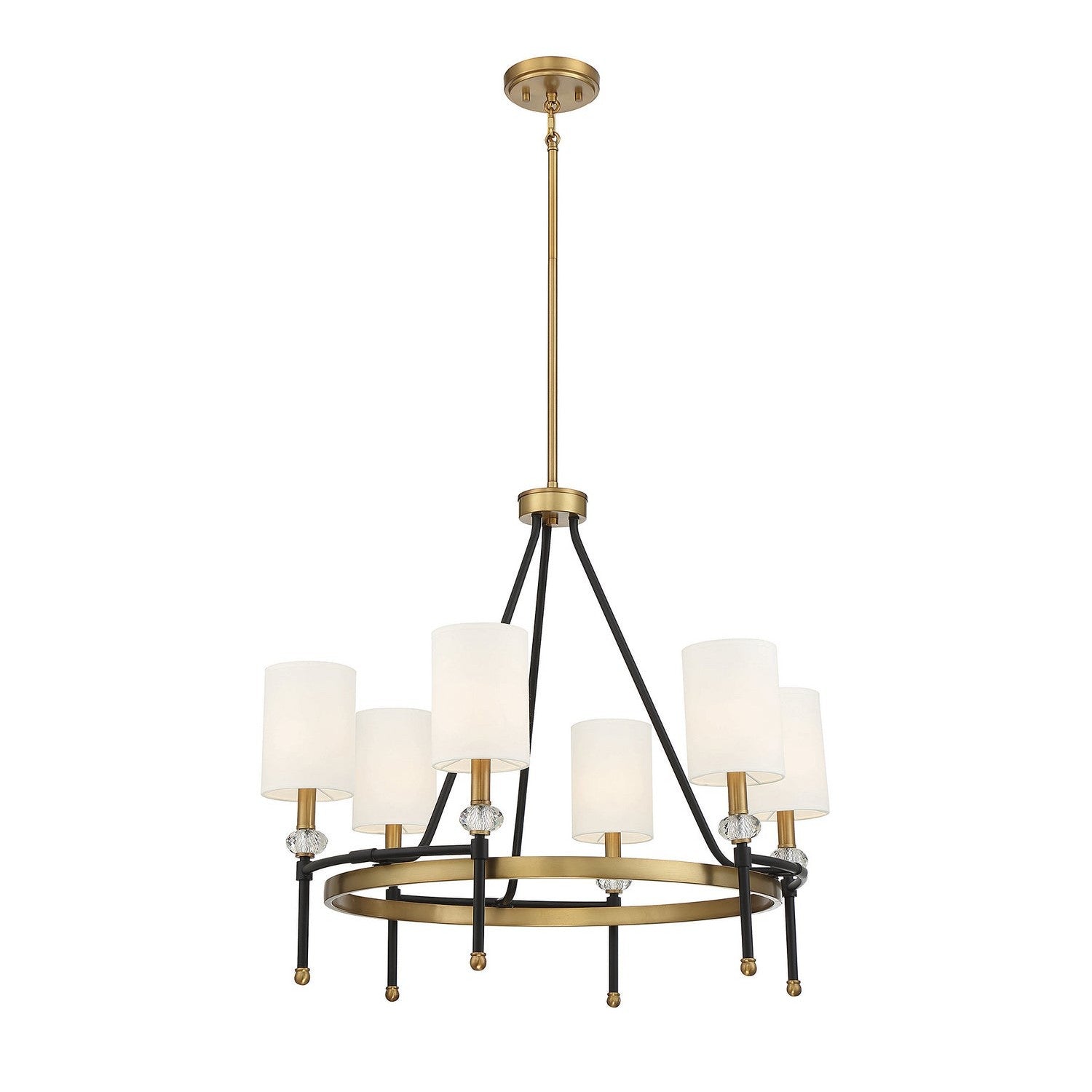 Savoy House - 1-1893-6-143 - Six Light Chandelier - Tivoli - Matte Black with Warm Brass