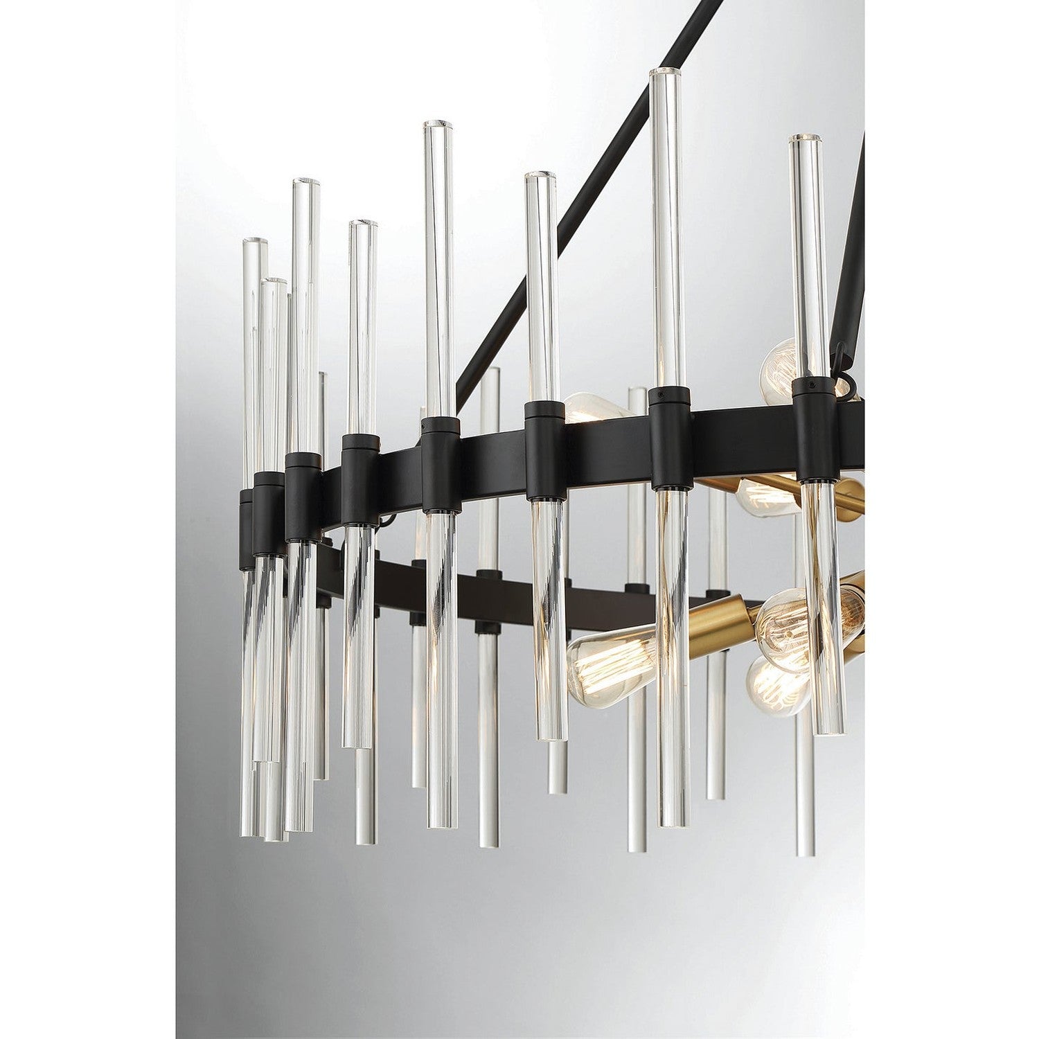 Savoy House - 1-1934-12-143 - 12 Light Chandelier - Santiago - Matte Black with Warm Brass