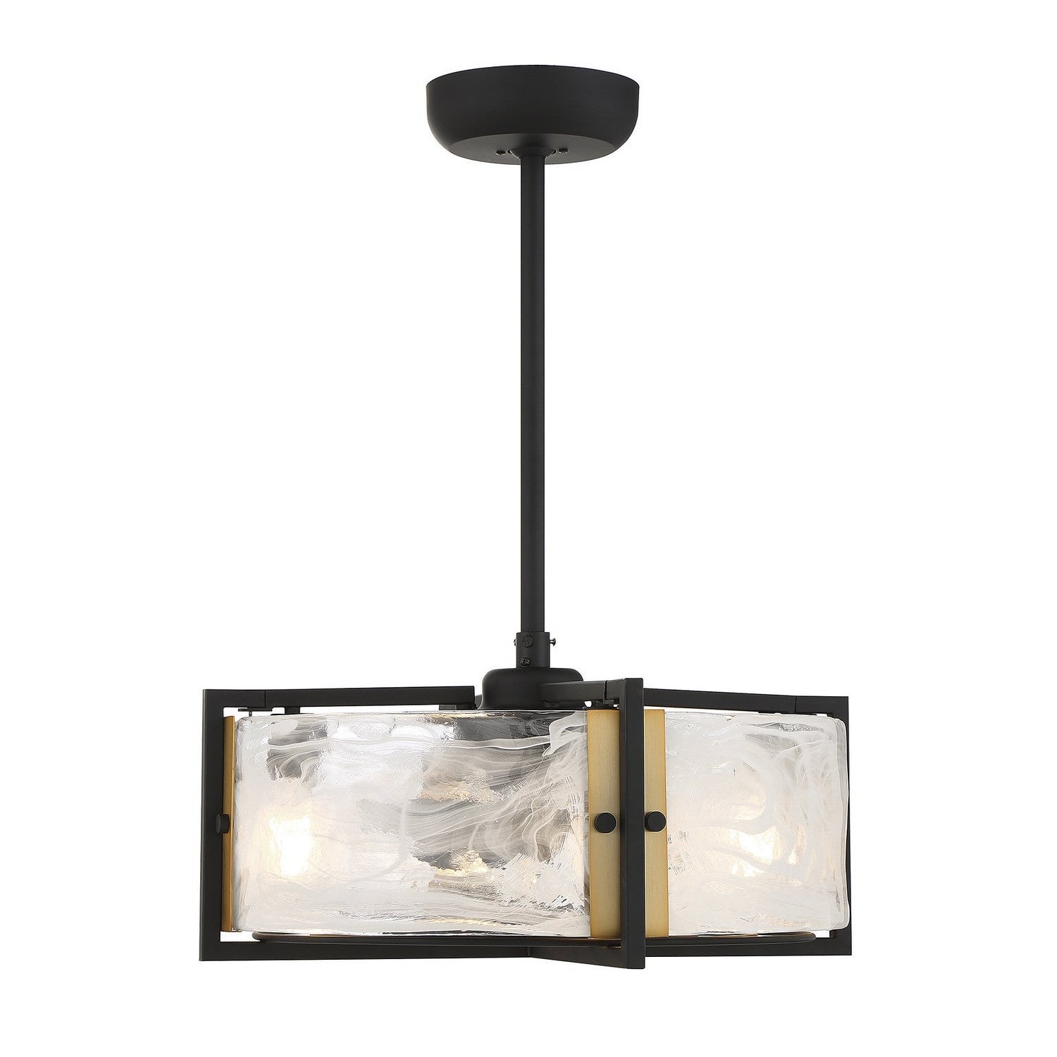 Savoy House - 24-FD-1698-143 - Four Light Fan D'lier - Hayward - Matte Black with Warm Brass