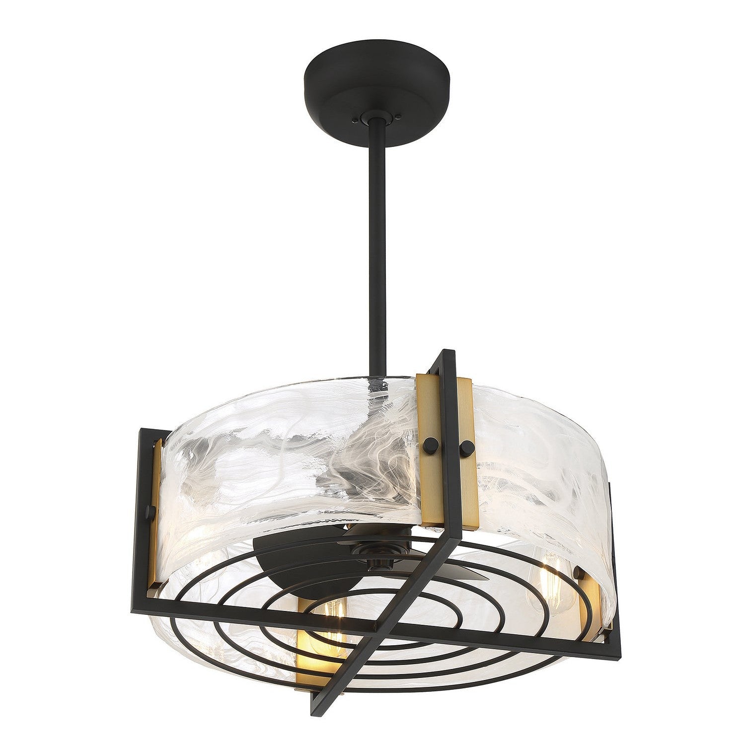 Savoy House - 24-FD-1698-143 - Four Light Fan D'lier - Hayward - Matte Black with Warm Brass