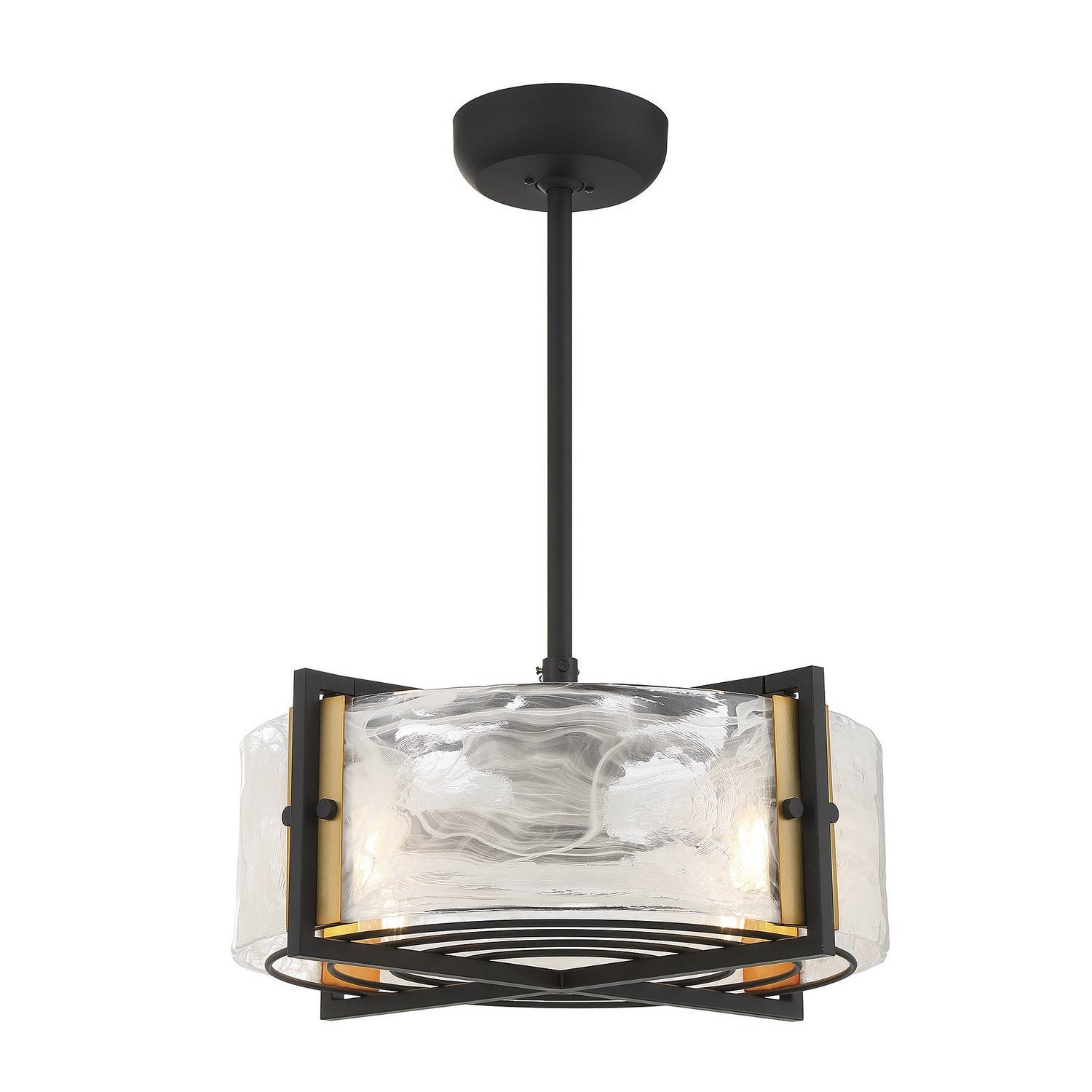 Savoy House - 24-FD-1698-143 - Four Light Fan D'lier - Hayward - Matte Black with Warm Brass