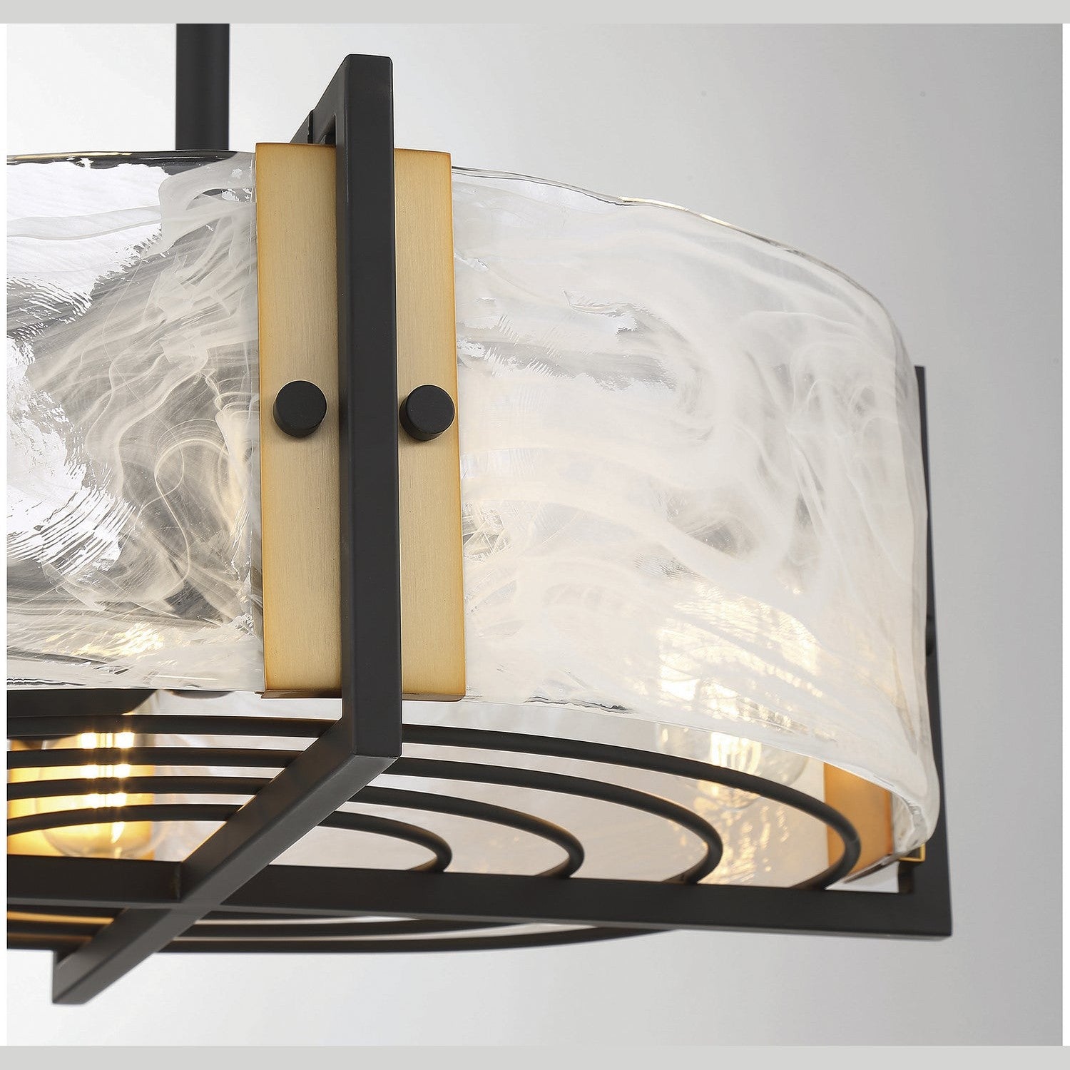 Savoy House - 24-FD-1698-143 - Four Light Fan D'lier - Hayward - Matte Black with Warm Brass