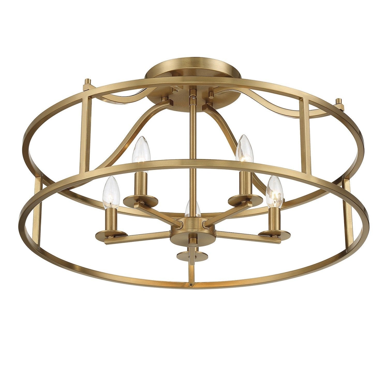 Savoy House - 6-1679-5-322 - Five Light Semi Flush Mount - Stockton - Warm Brass