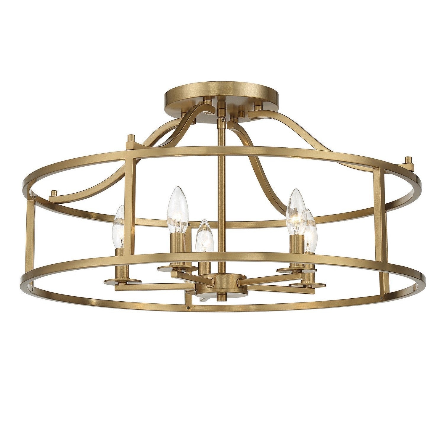 Savoy House - 6-1679-5-322 - Five Light Semi Flush Mount - Stockton - Warm Brass