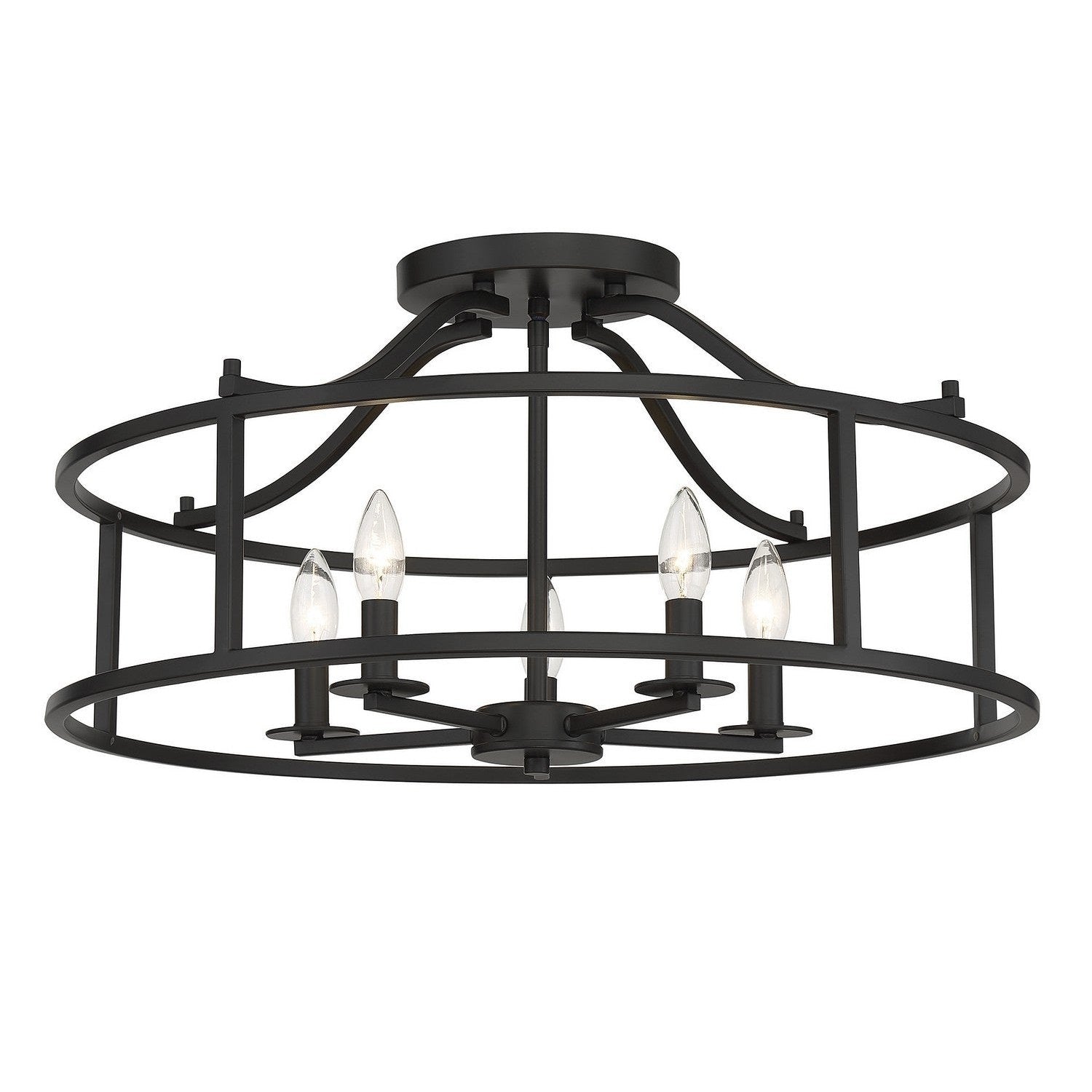 Savoy House - 6-1679-5-89 - Five Light Semi Flush Mount - Stockton - Matte Black