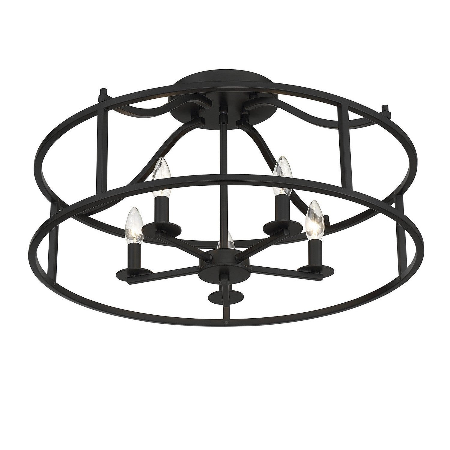 Savoy House - 6-1679-5-89 - Five Light Semi Flush Mount - Stockton - Matte Black