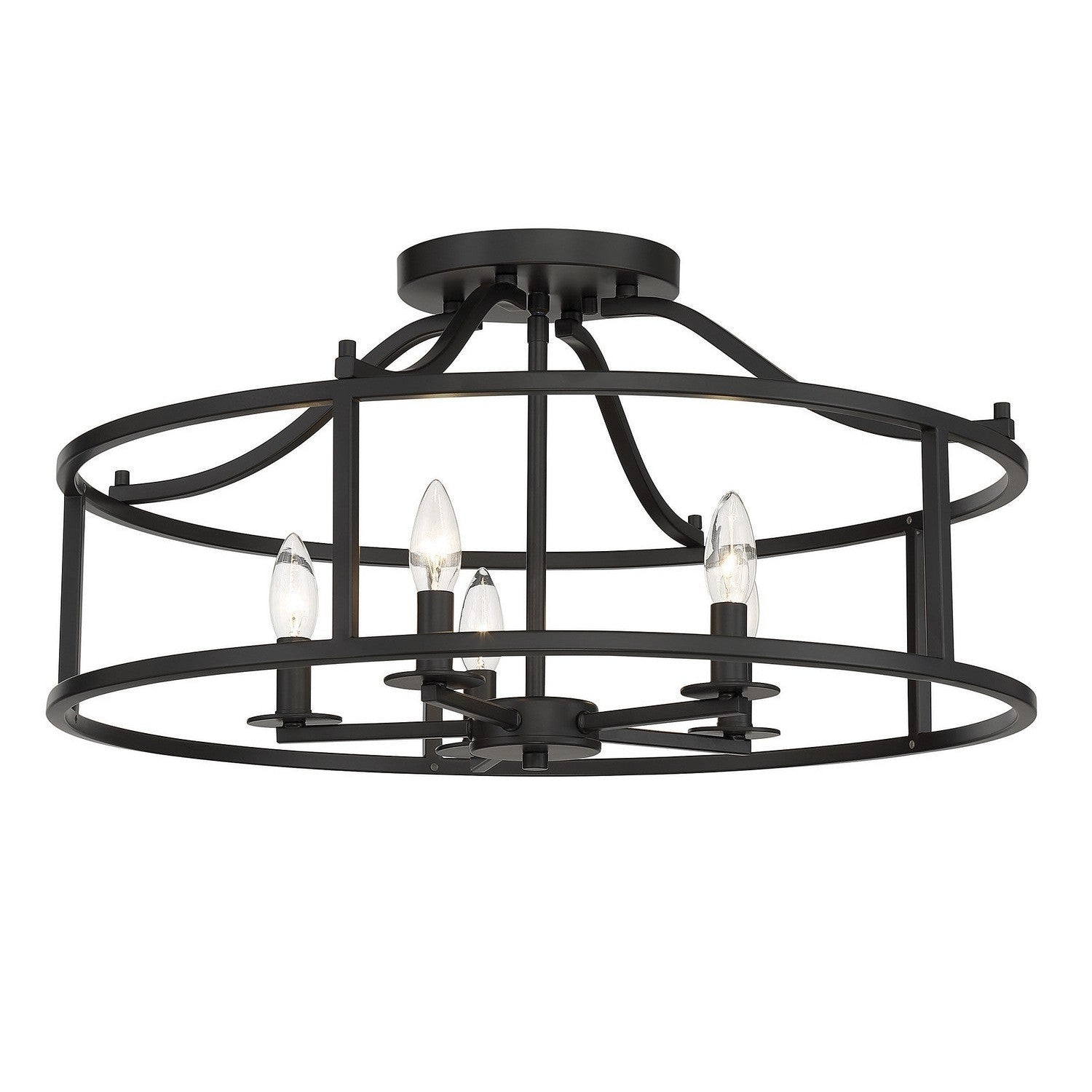 Savoy House - 6-1679-5-89 - Five Light Semi Flush Mount - Stockton - Matte Black