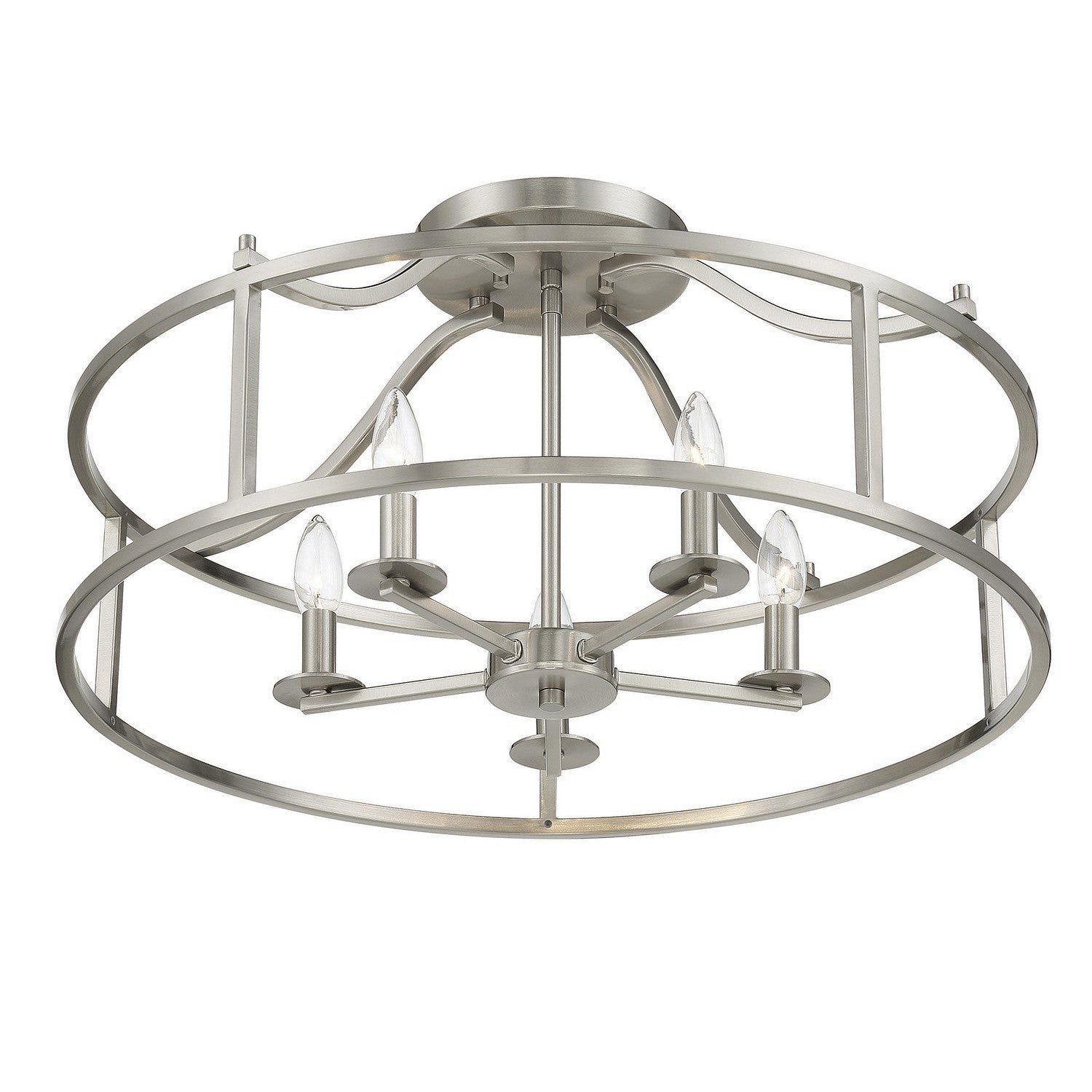 Savoy House - 6-1679-5-SN - Five Light Semi Flush Mount - Stockton - Satin Nickel