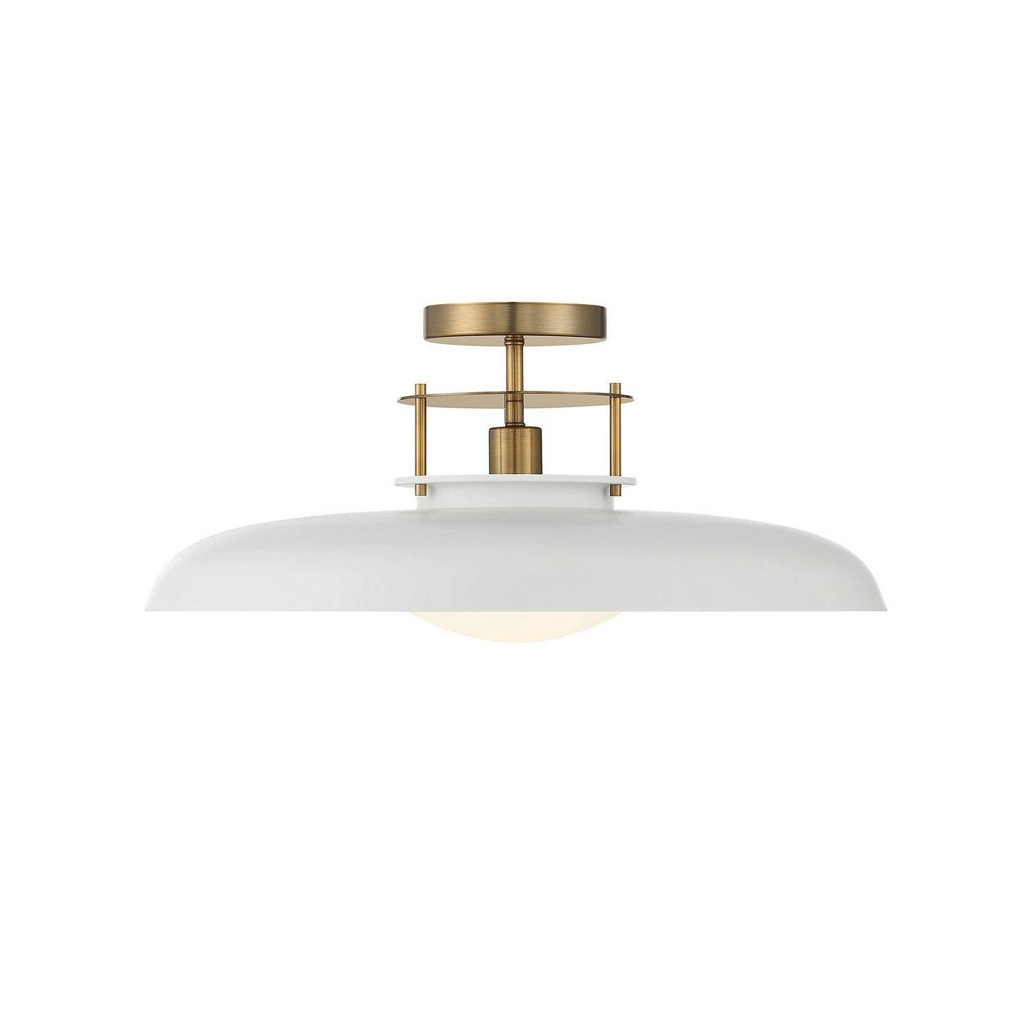 Savoy House - 6-1685-1-142 - One Light Semi-Flush Mount - Gavin - White with Warm Brass