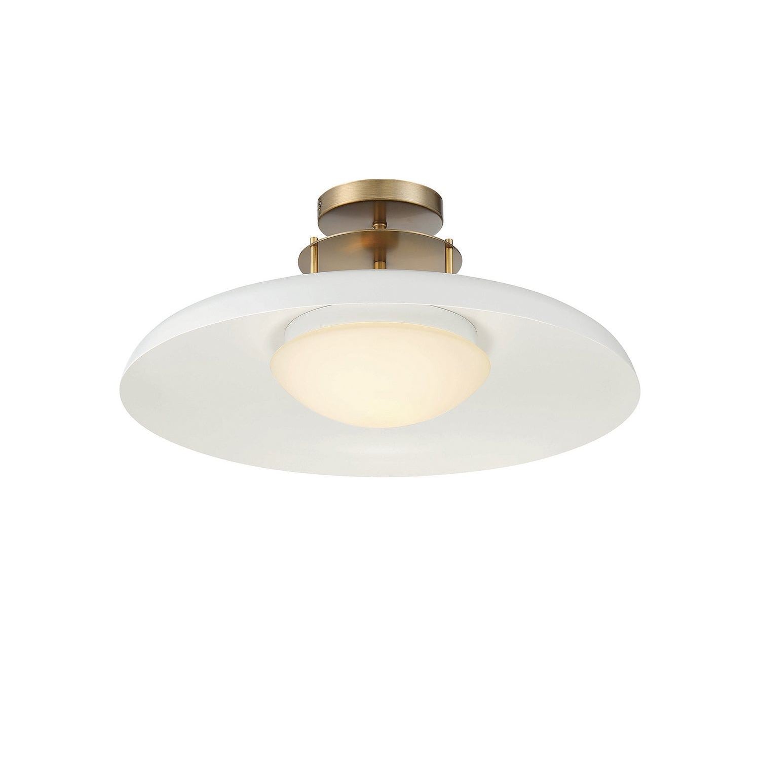 Savoy House - 6-1685-1-142 - One Light Semi-Flush Mount - Gavin - White with Warm Brass