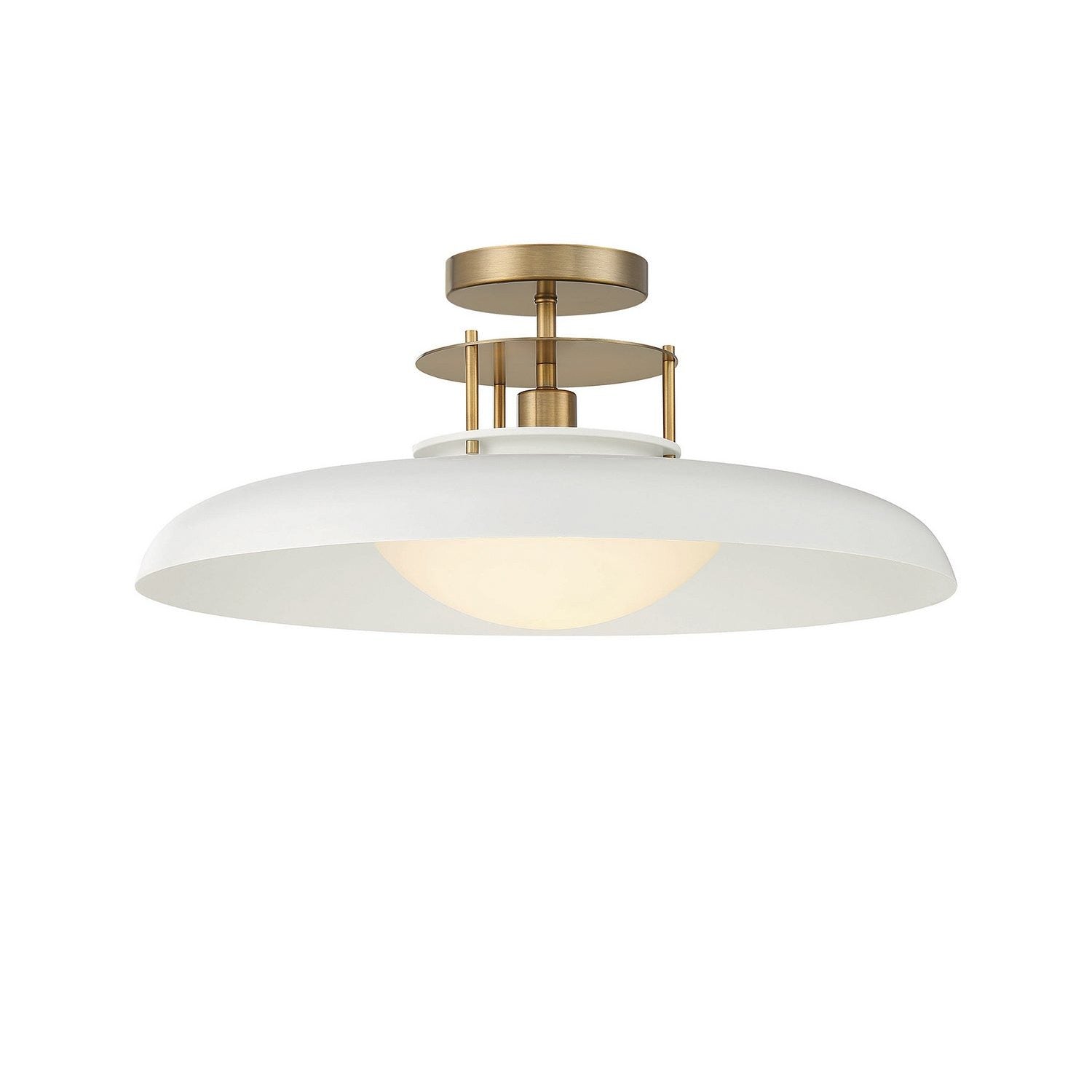 Savoy House - 6-1685-1-142 - One Light Semi-Flush Mount - Gavin - White with Warm Brass