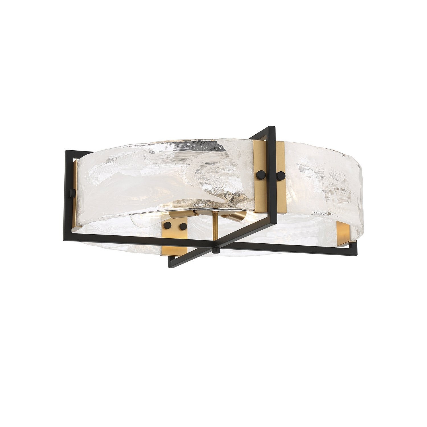 Savoy House - 6-1695-4-143 - Four Light Semi-Flush Mount - Hayward - Matte Black with Warm Brass