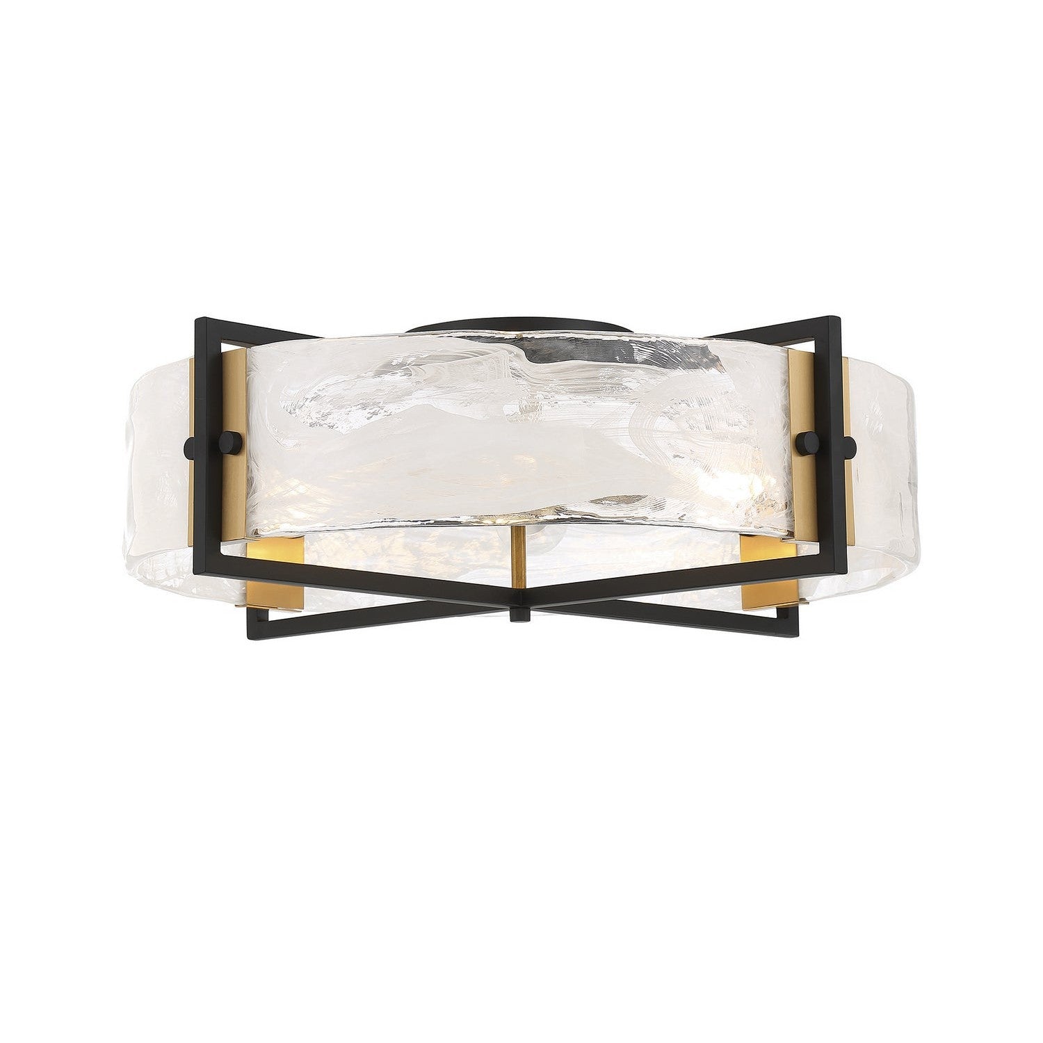 Savoy House - 6-1695-4-143 - Four Light Semi-Flush Mount - Hayward - Matte Black with Warm Brass