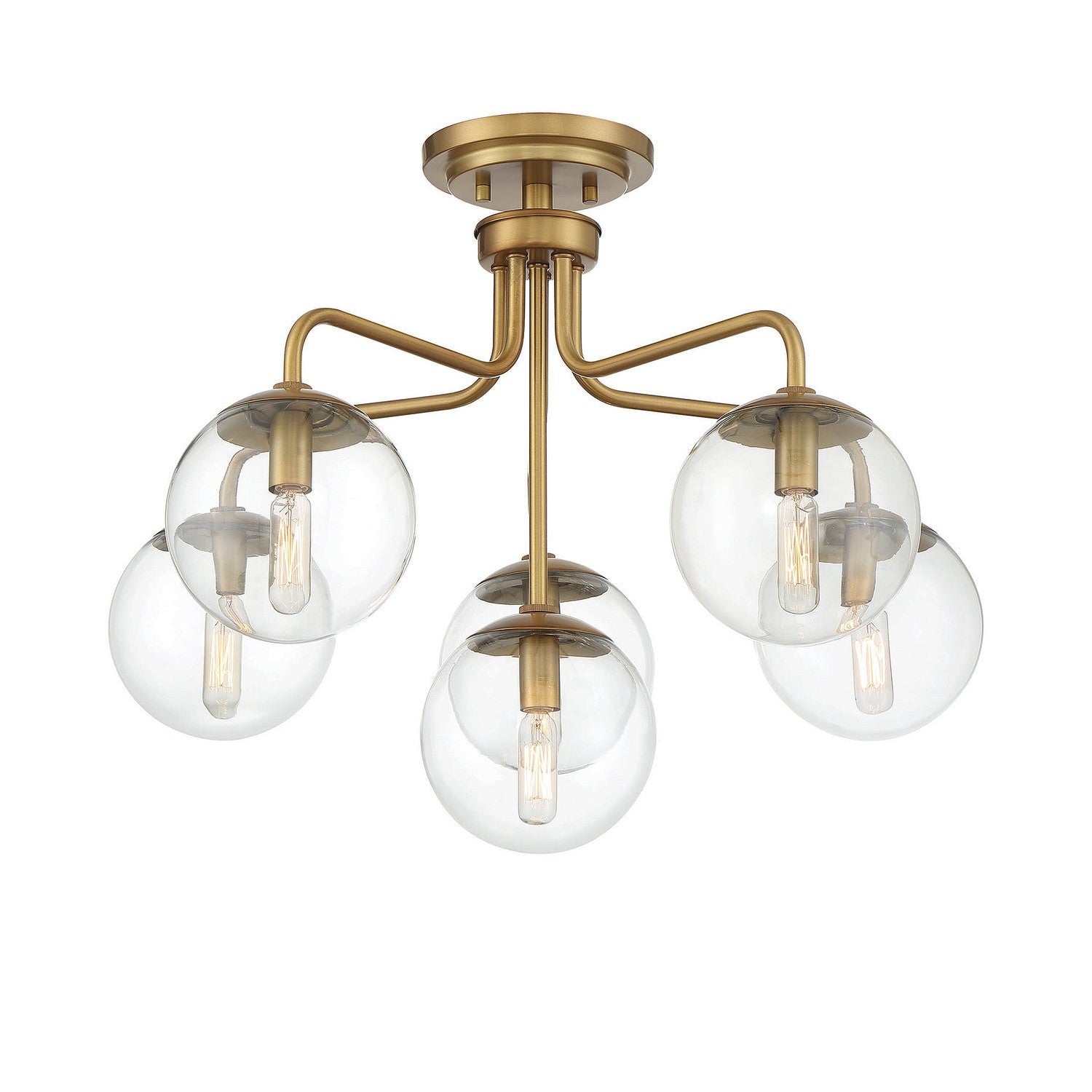 Savoy House - 6-1951-6-322 - Six Light Semi-Flush Mount - Marco - Warm Brass